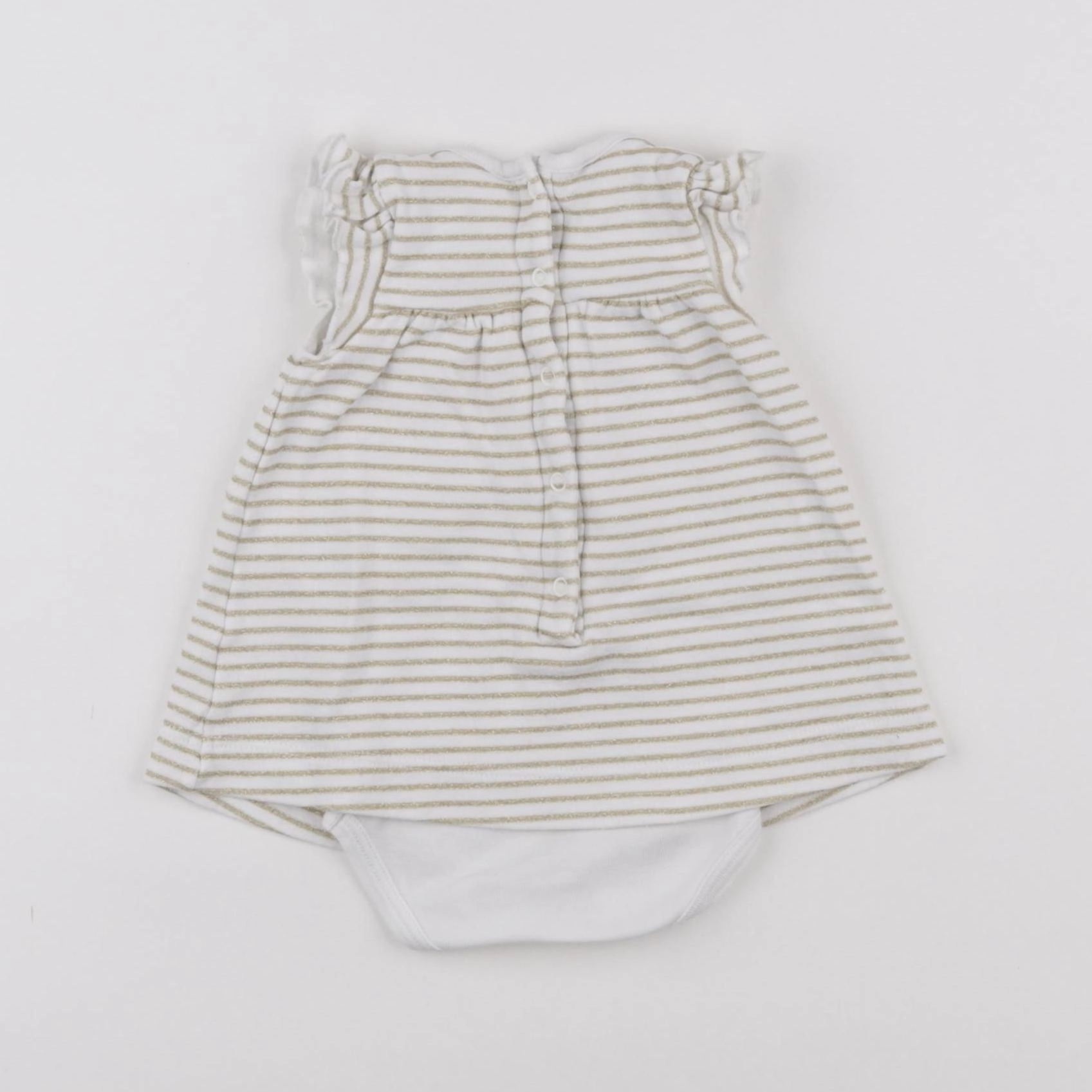 Petit Bateau - body robe blanc, or - 1 mois