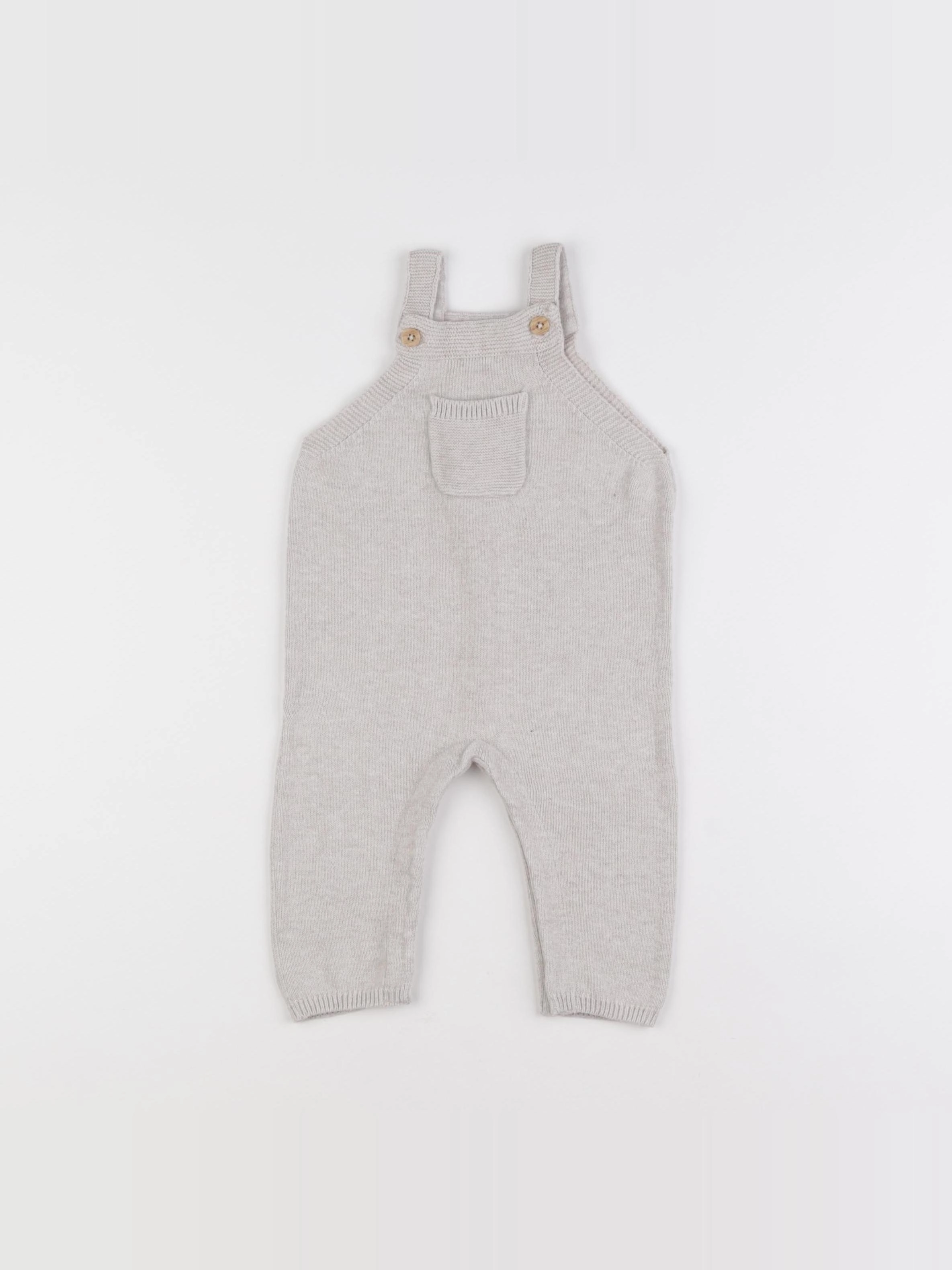 Vertbaudet - salopette beige - 6 mois