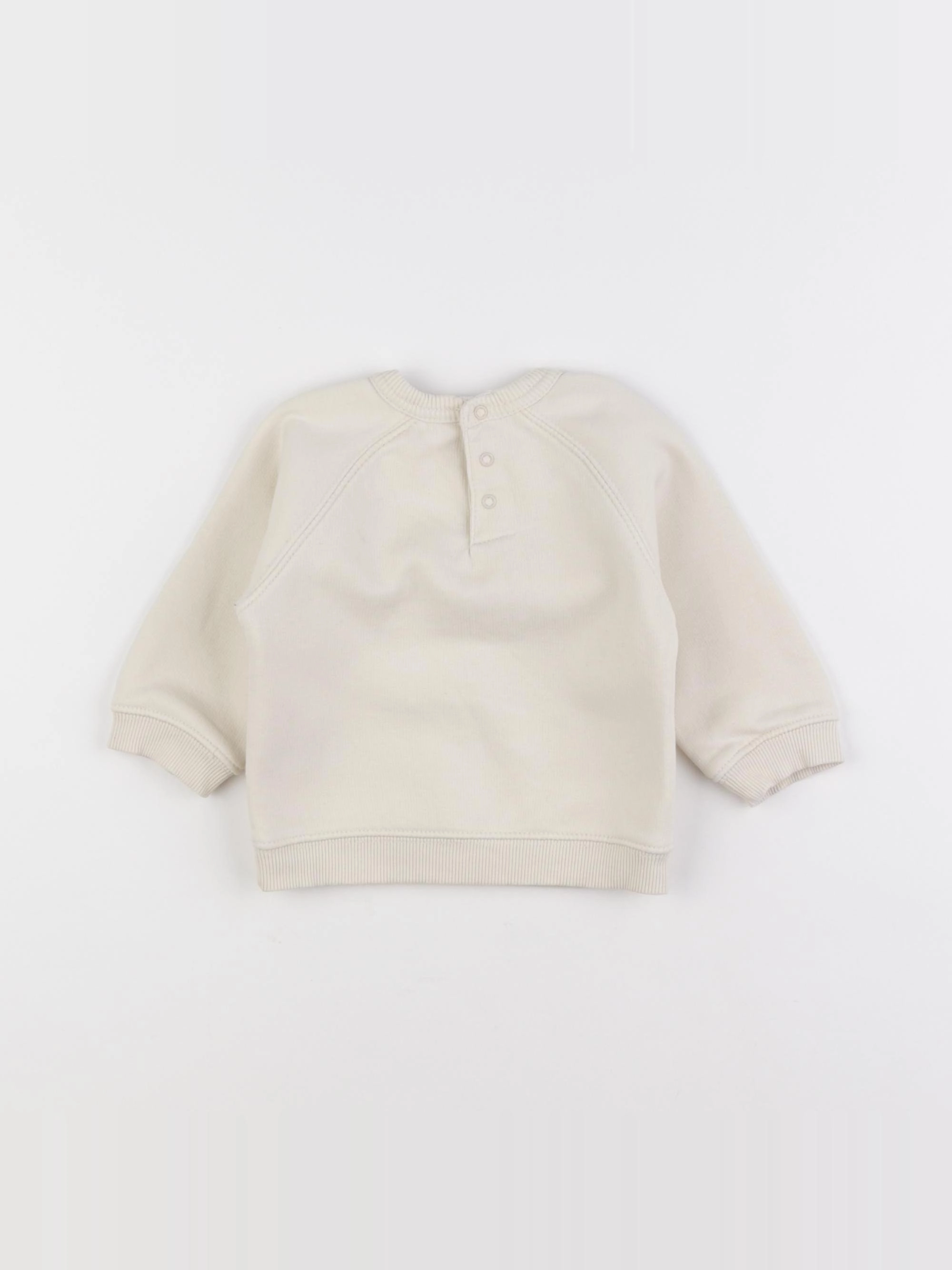 Vertbaudet - sweat beige - 6/9 mois