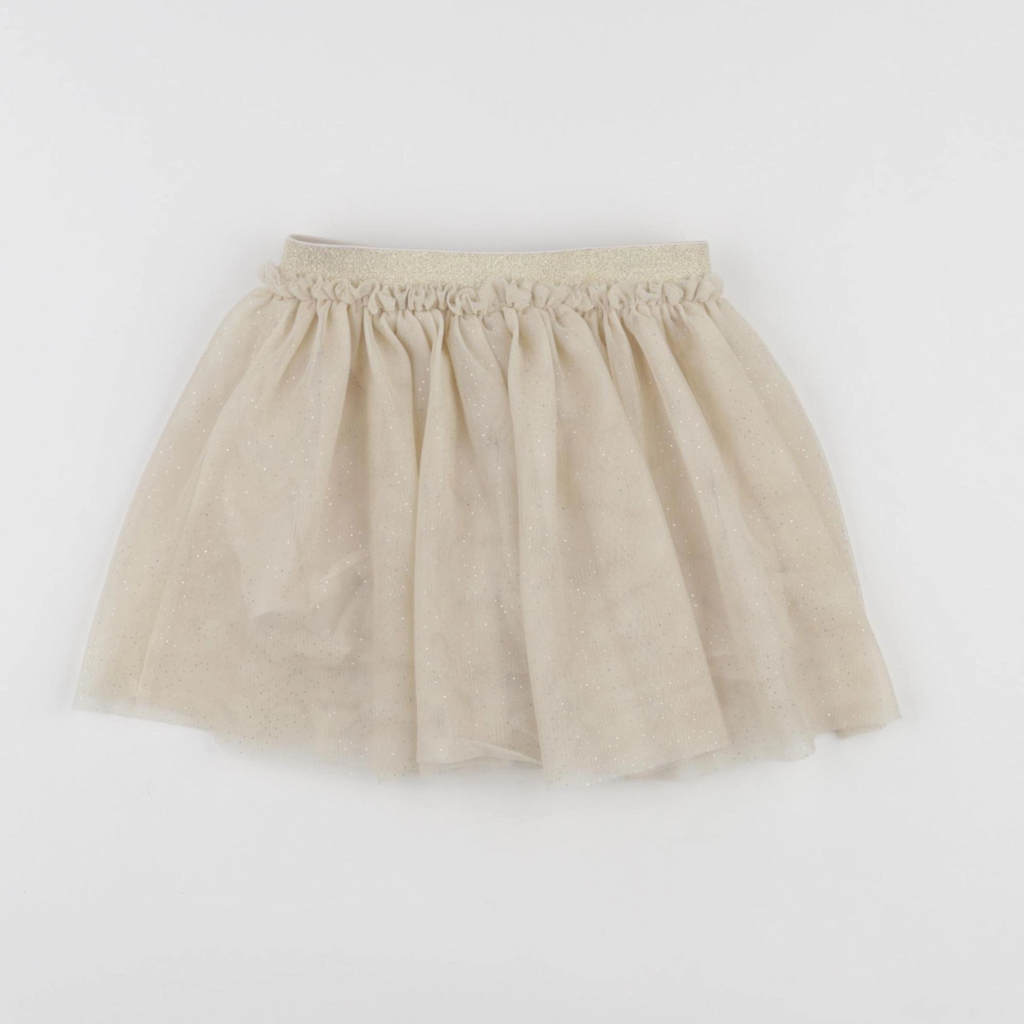 Vertbaudet - jupe beige, or - 2 ans
