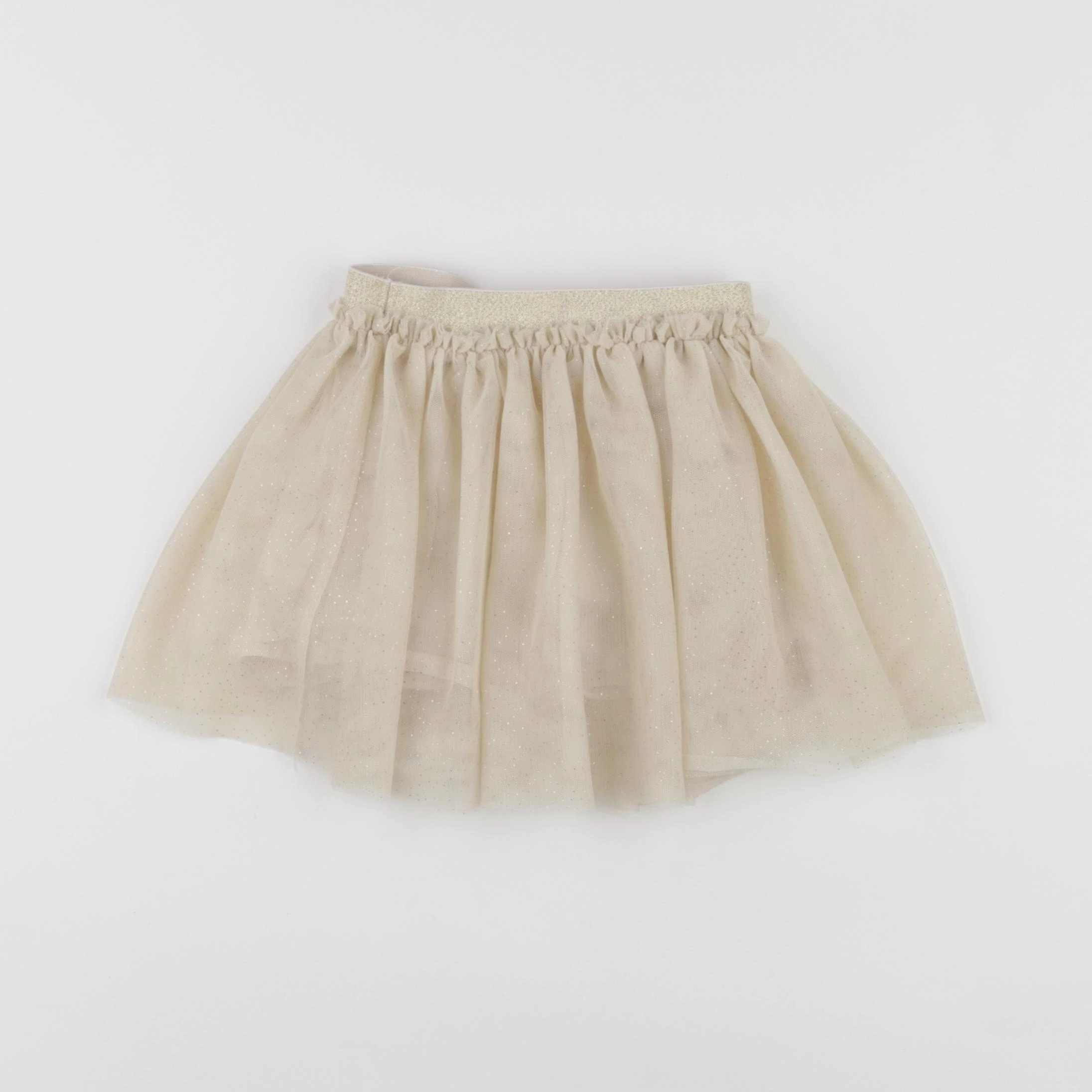 Vertbaudet - jupe beige, or - 2 ans