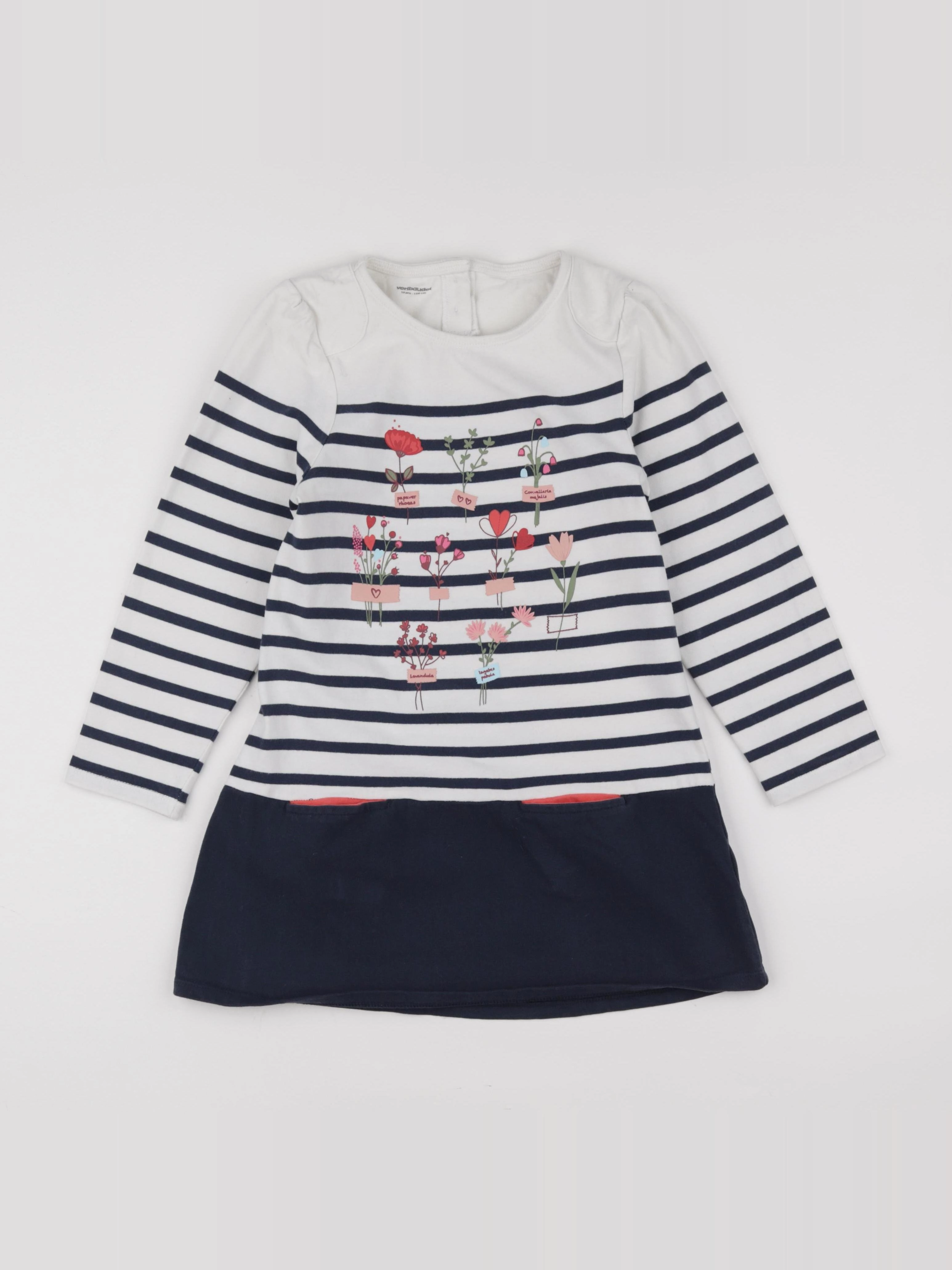 Vertbaudet - robe blanc, bleu - 10 ans