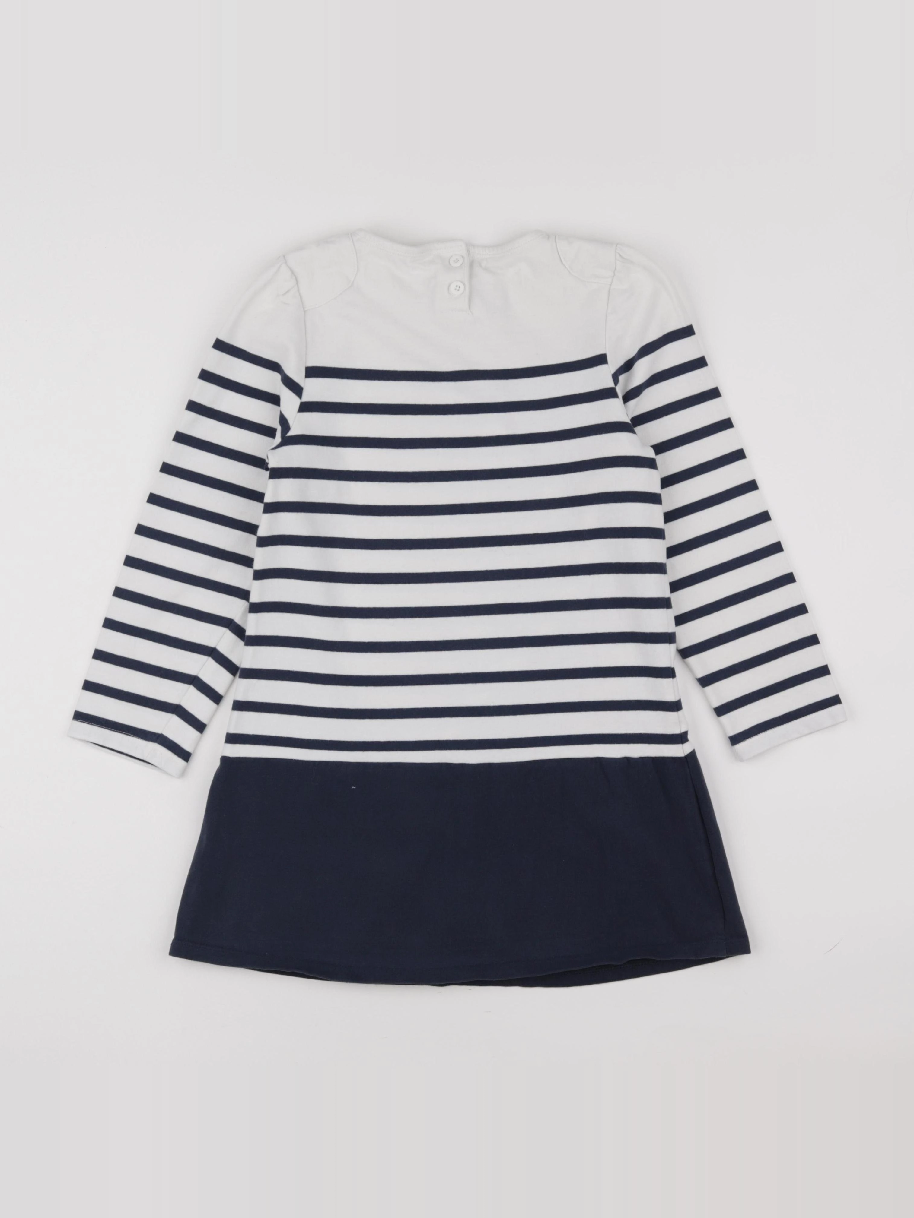 Vertbaudet - robe blanc, bleu - 10 ans
