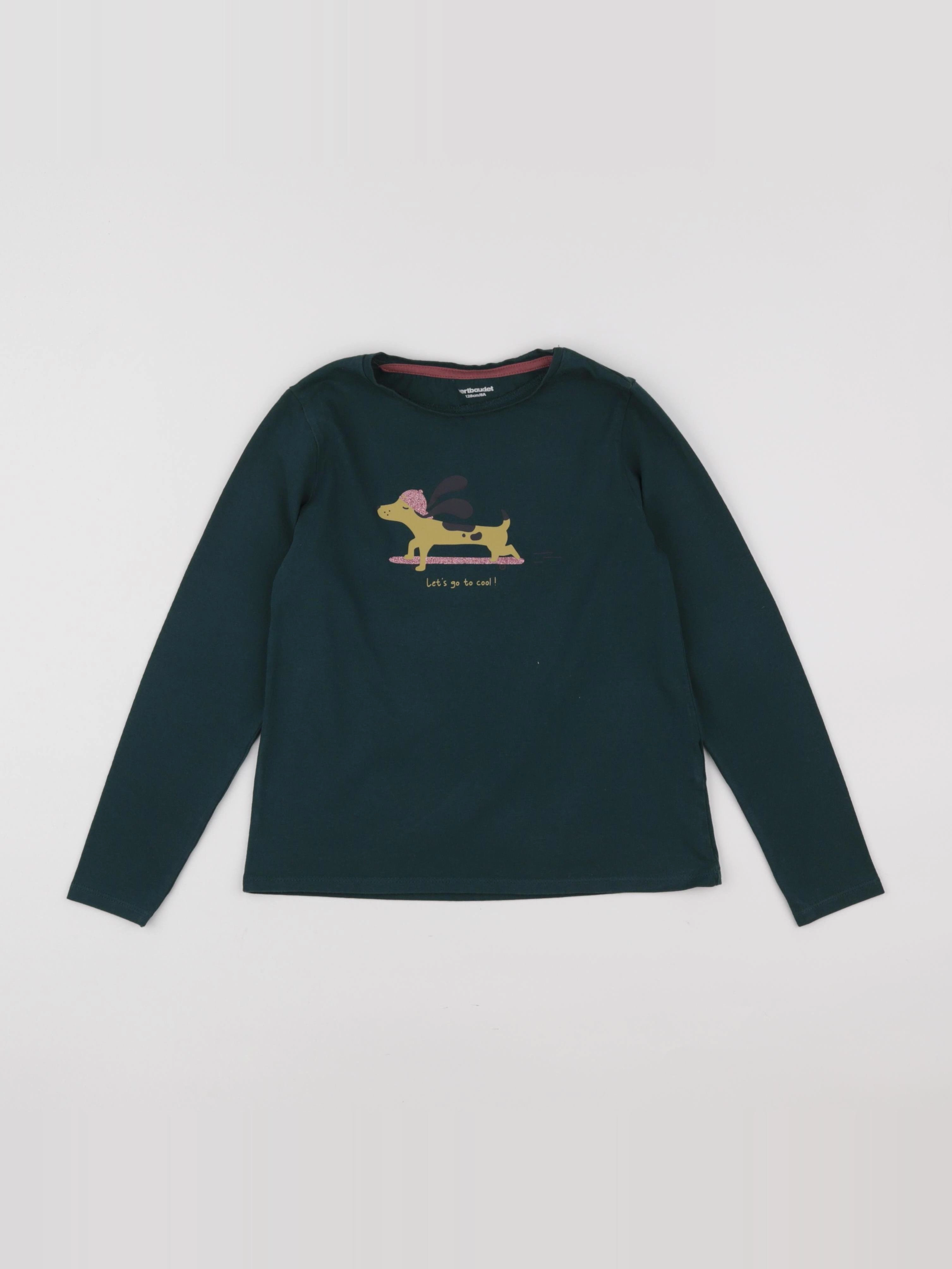 Vertbaudet - tee-shirt vert - 8 ans