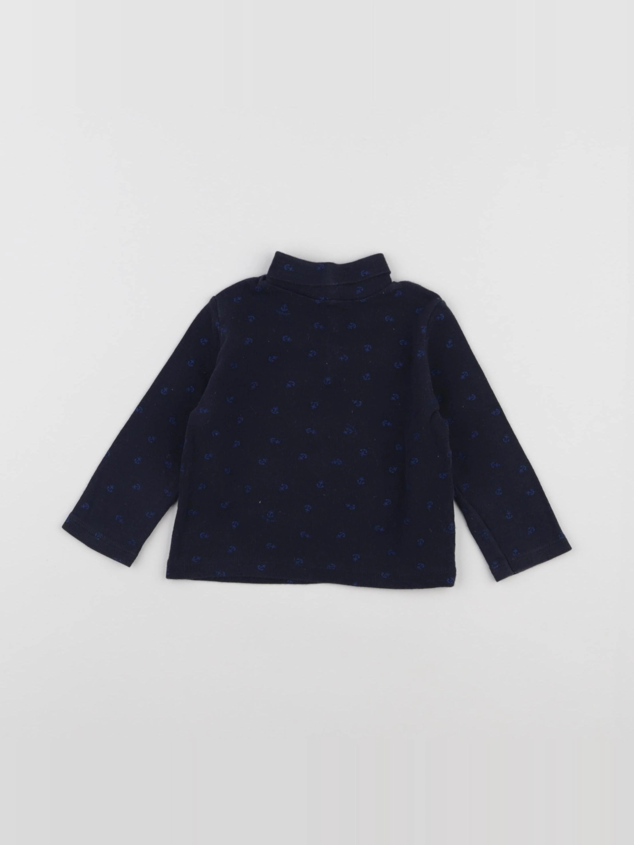 Petit Bateau - sous-pull bleu - 12 mois