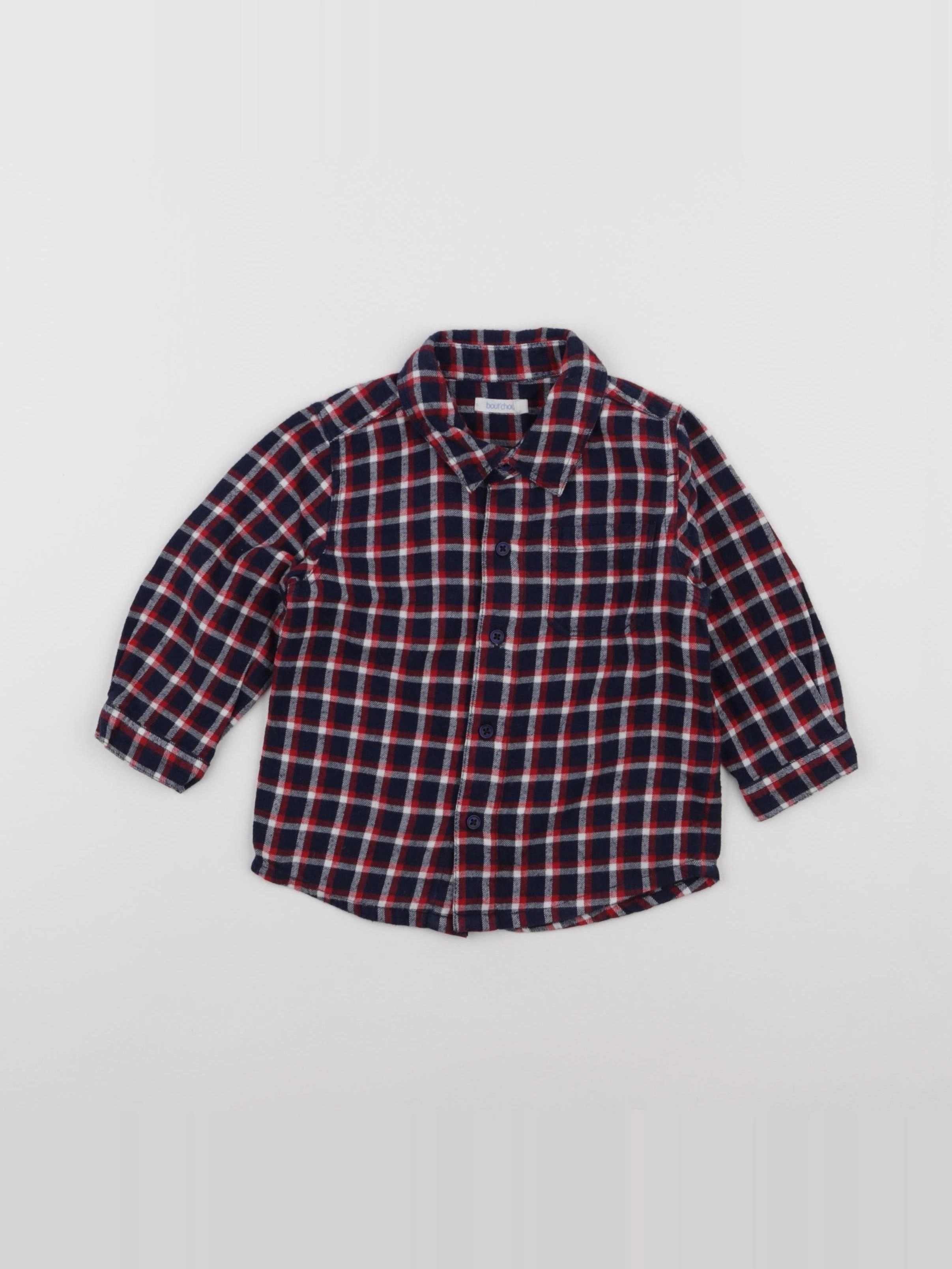 Boutchou - chemise bleu - 12 mois