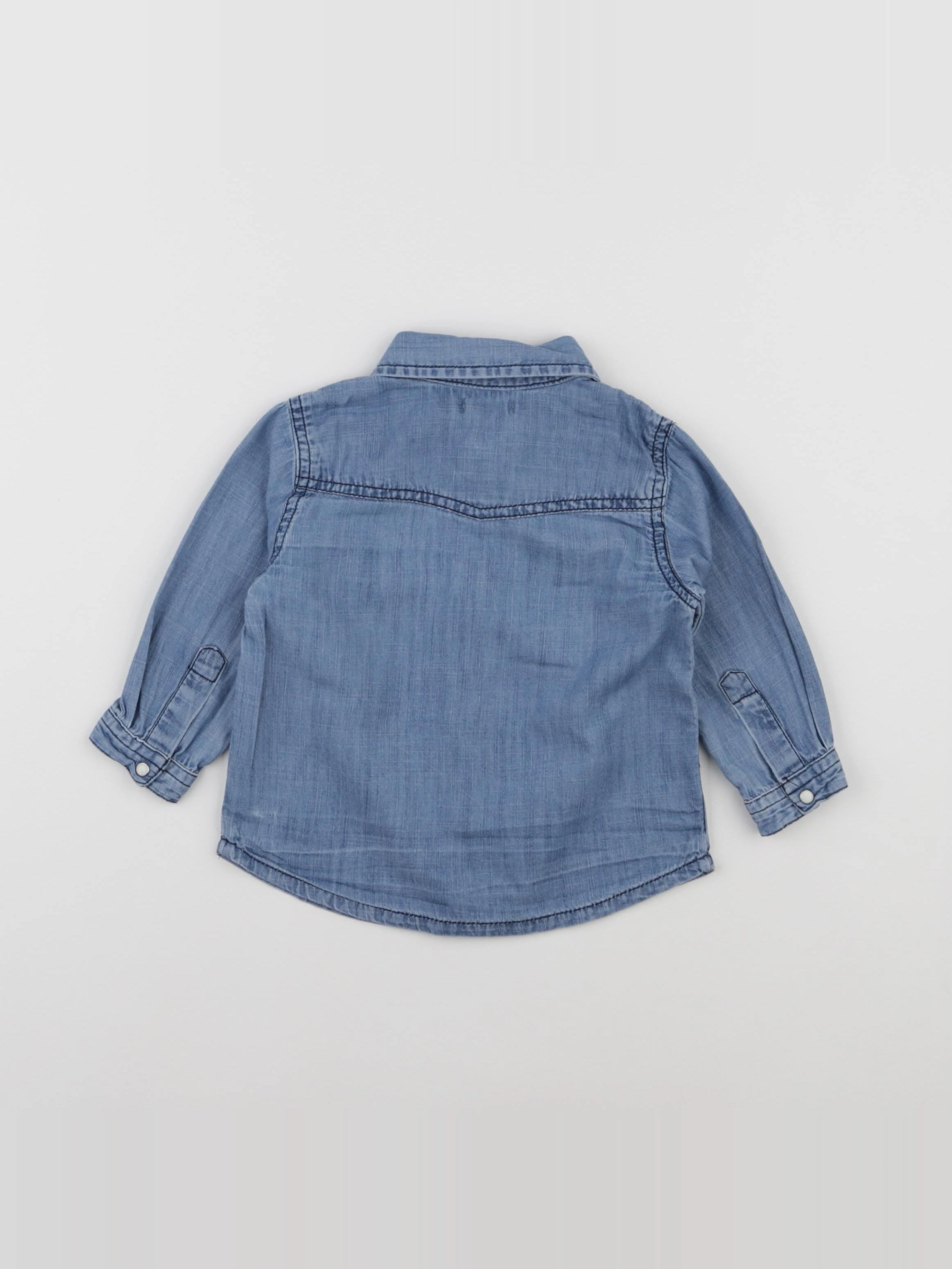 Boutchou - chemise bleu - 12 mois