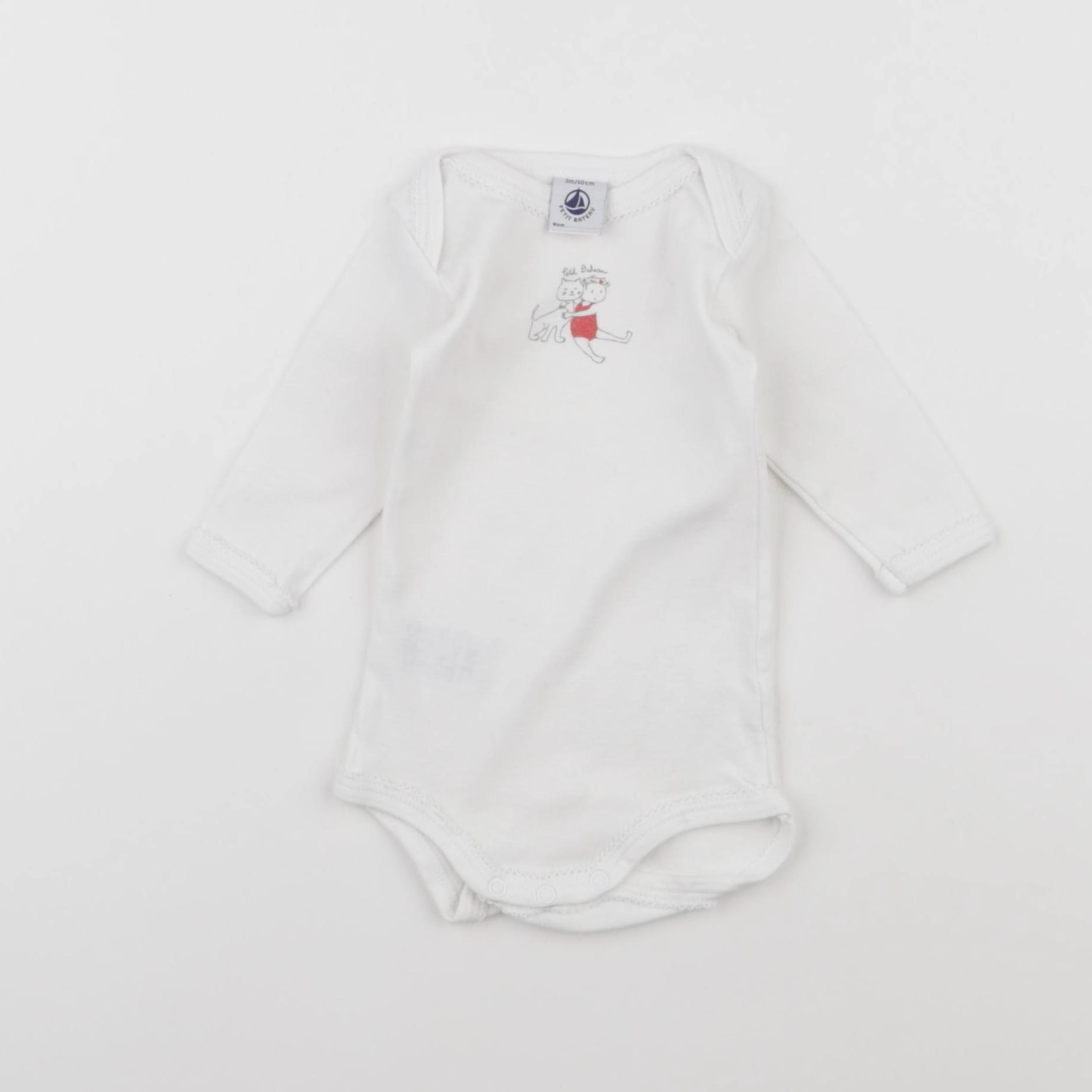 Petit Bateau - body blanc - 3 mois