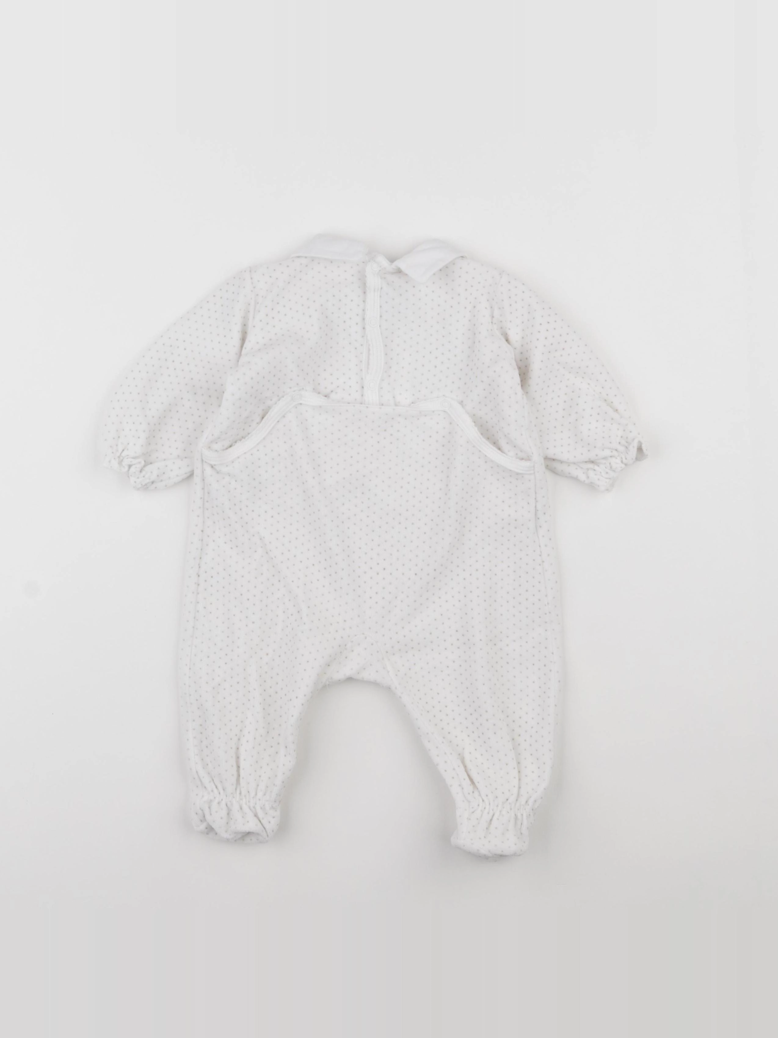 Petit Bateau - pyjama velours blanc - 6 mois