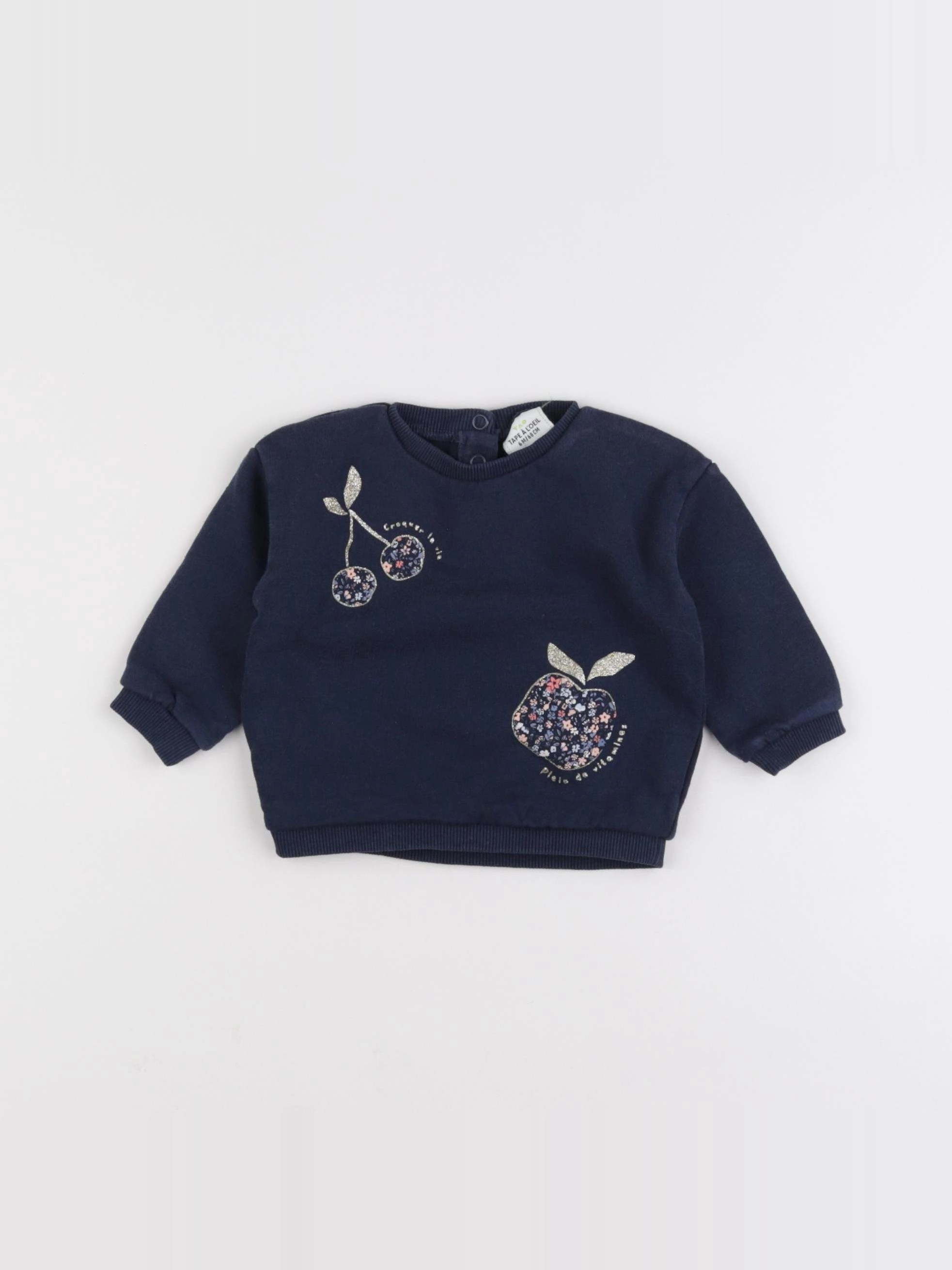 Tape à l'oeil - sweat bleu - 6 mois