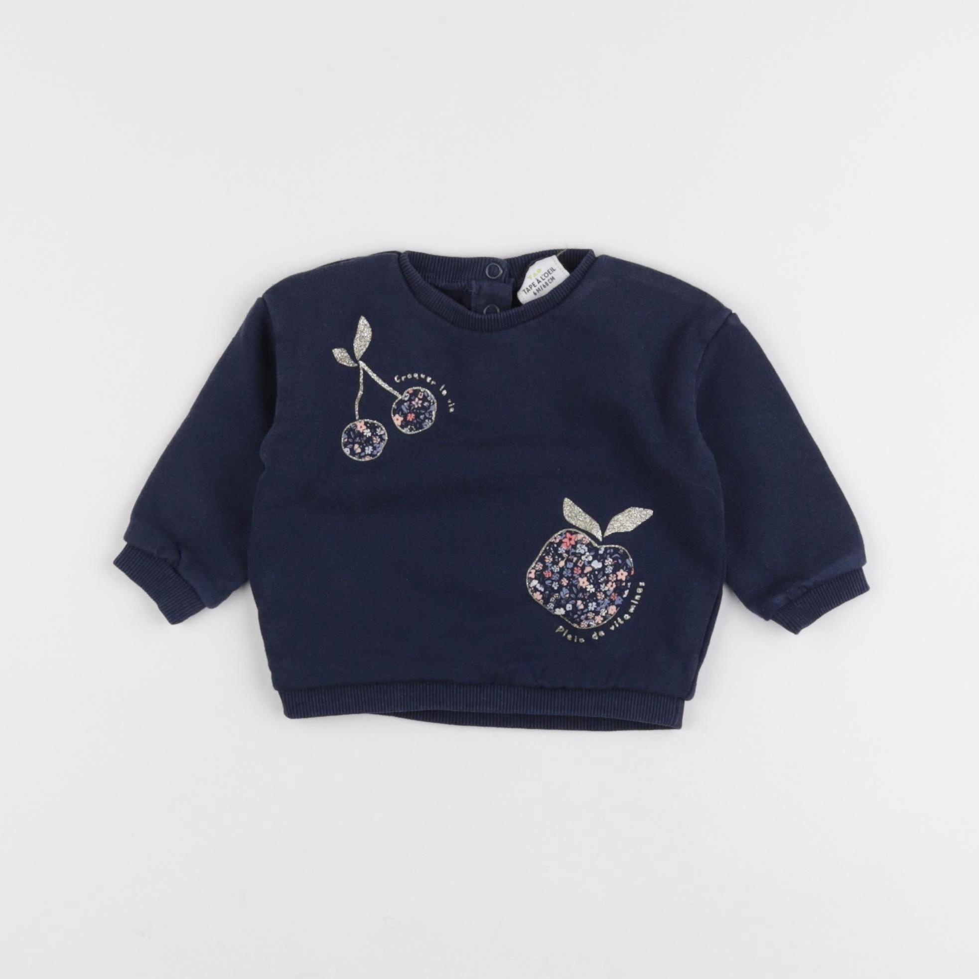 Tape à l'oeil - sweat bleu - 6 mois