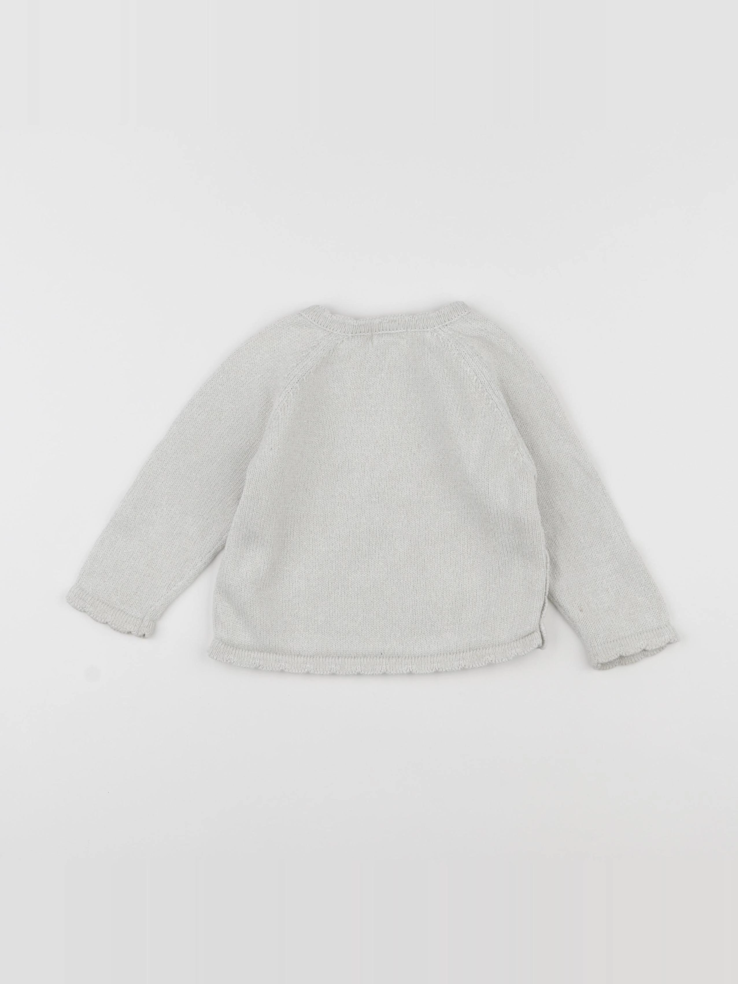 Vertbaudet - pull blanc - 12 mois