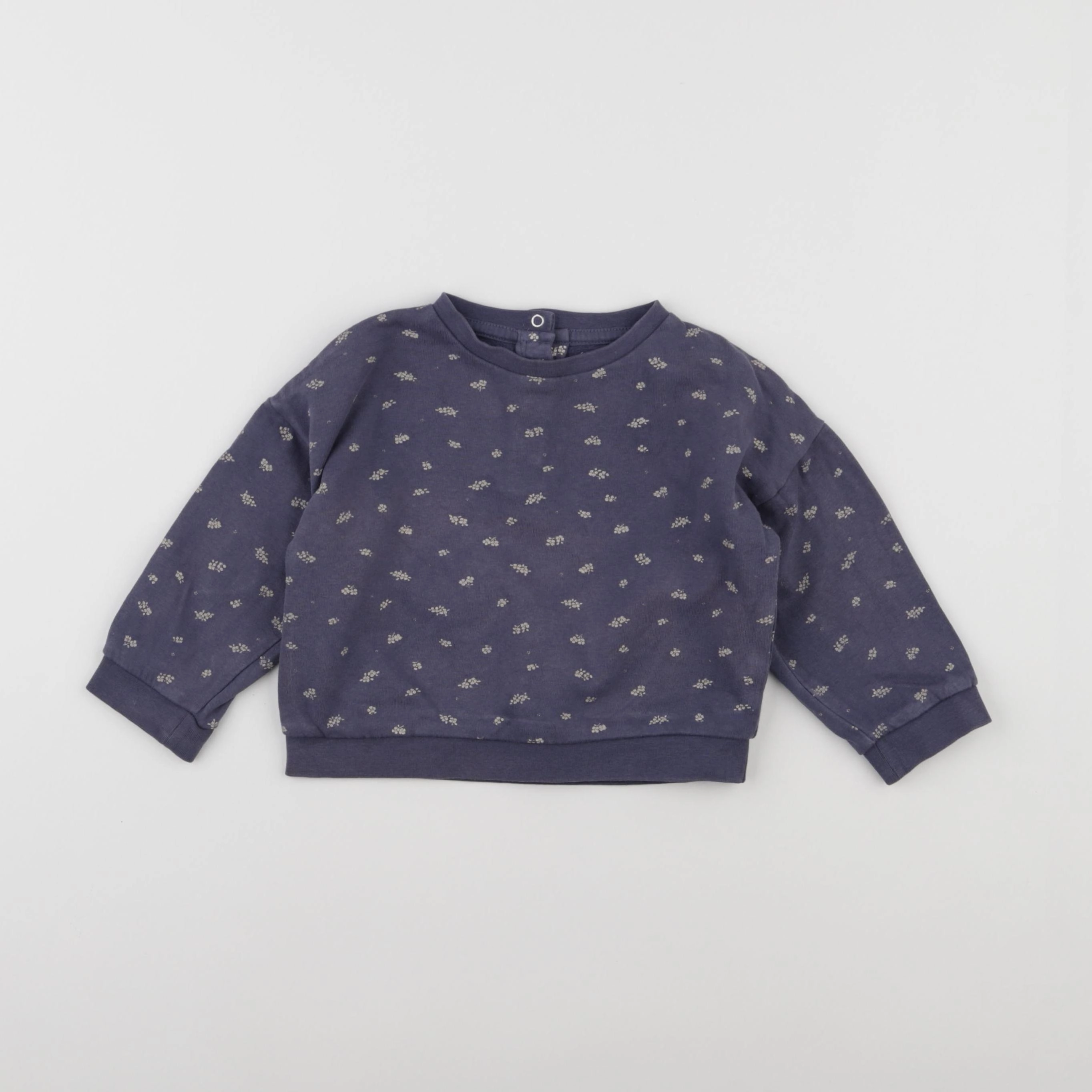 Vertbaudet - sweat bleu - 12 mois