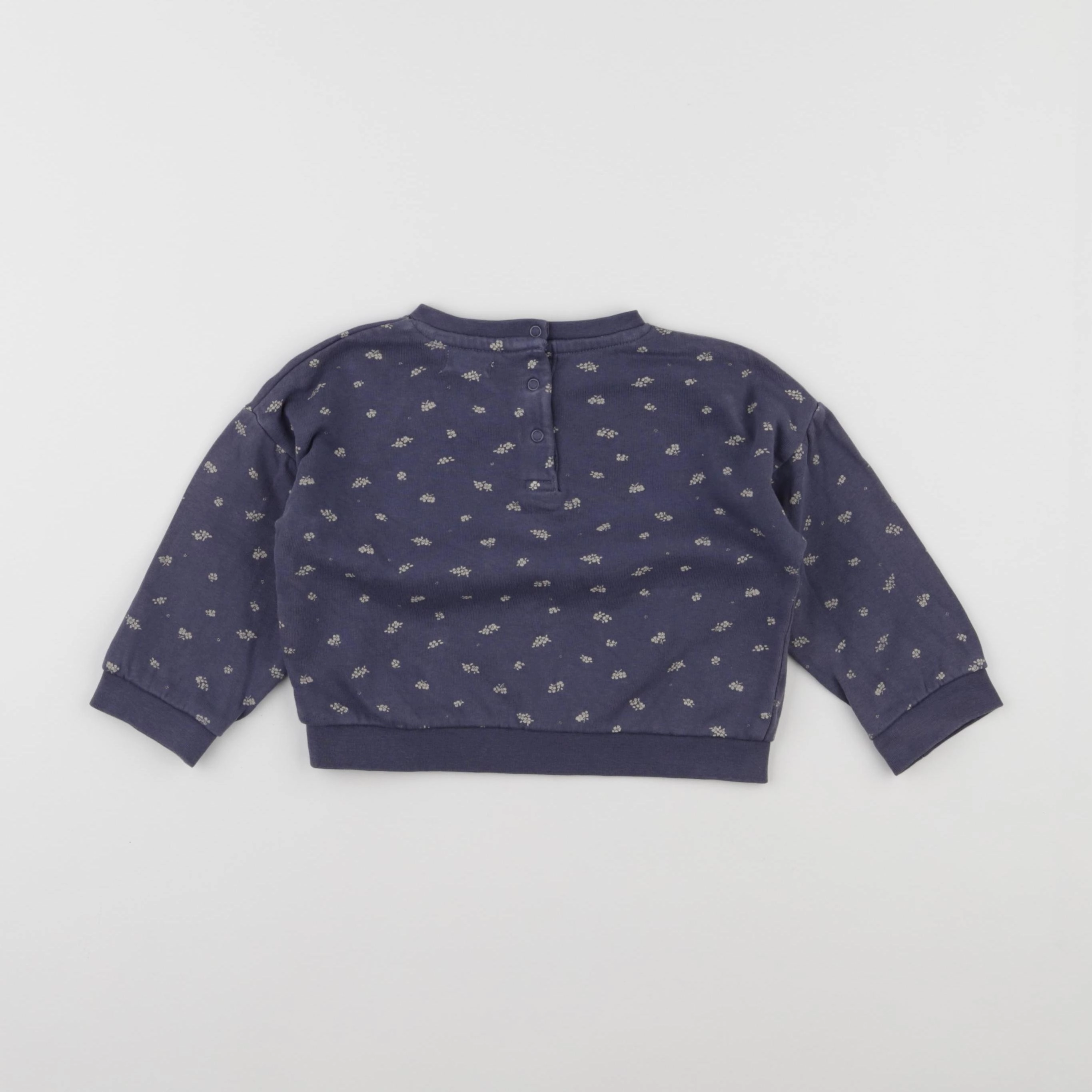 Vertbaudet - sweat bleu - 12 mois