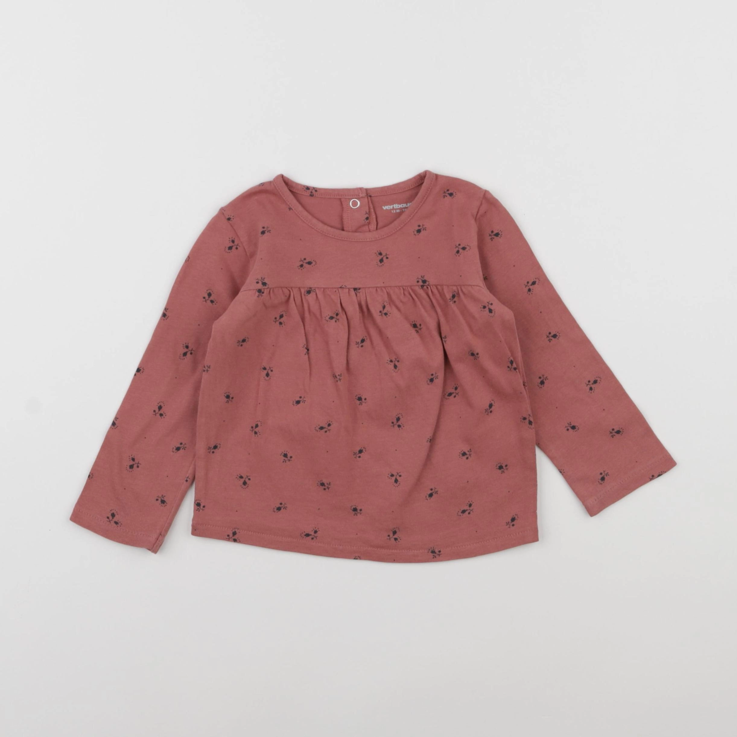 Vertbaudet - tee-shirt rose - 12 mois