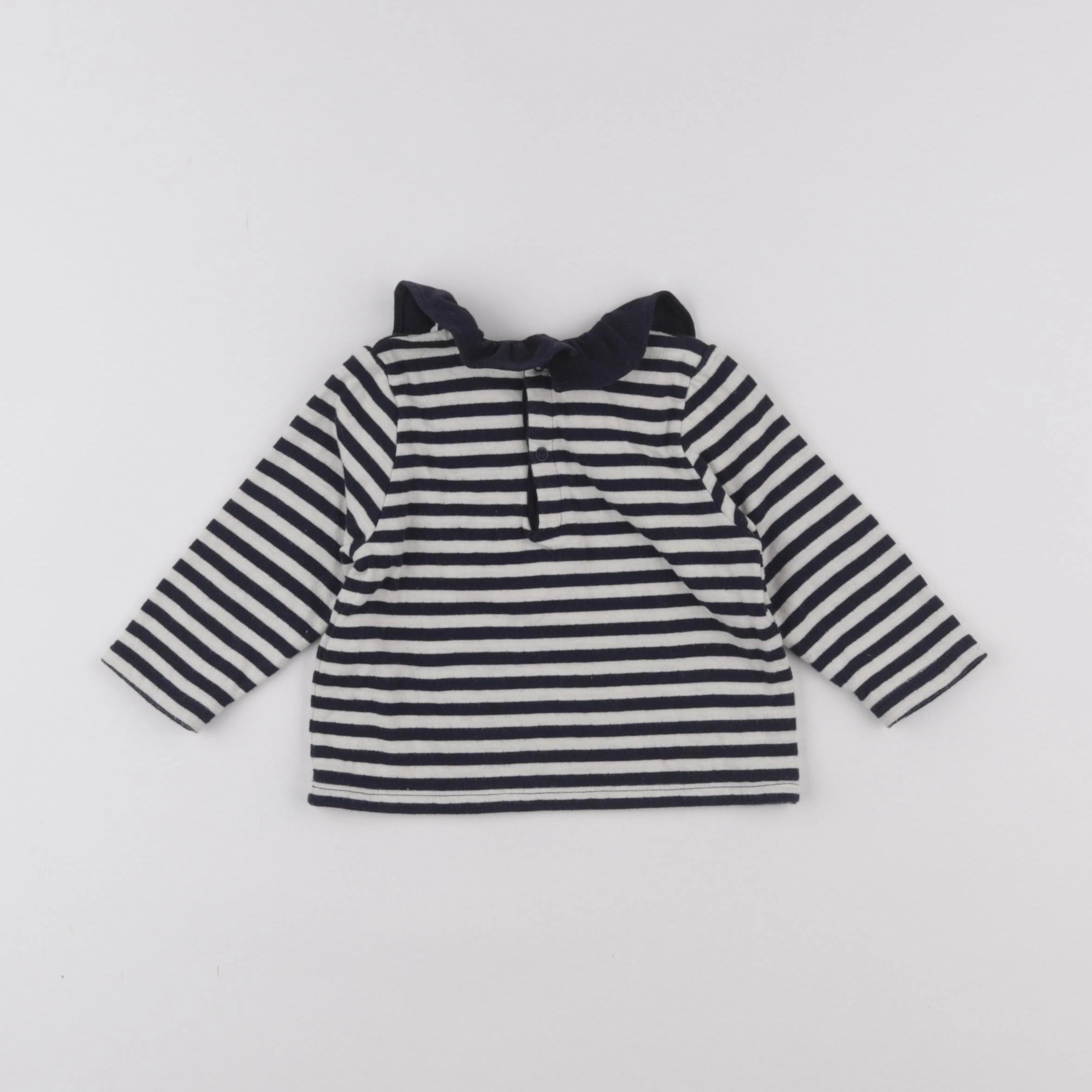 Petit Bateau - tee-shirt beige, bleu - 6 mois