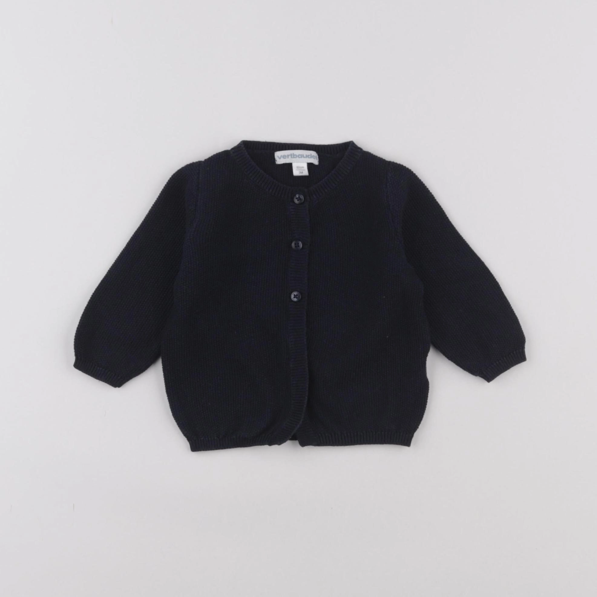 Vertbaudet - gilet bleu - 3 mois