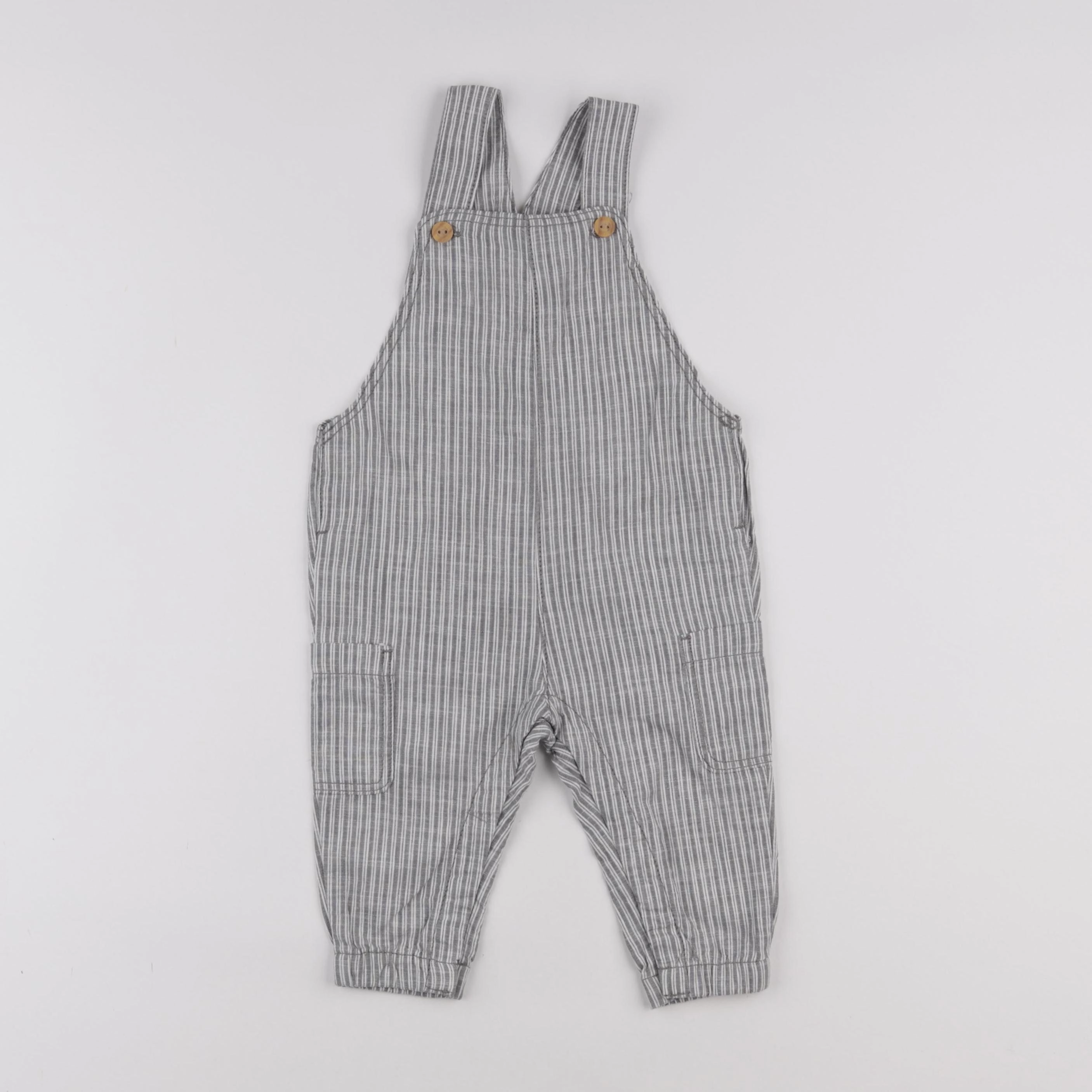H&M - salopette gris - 6/9 mois