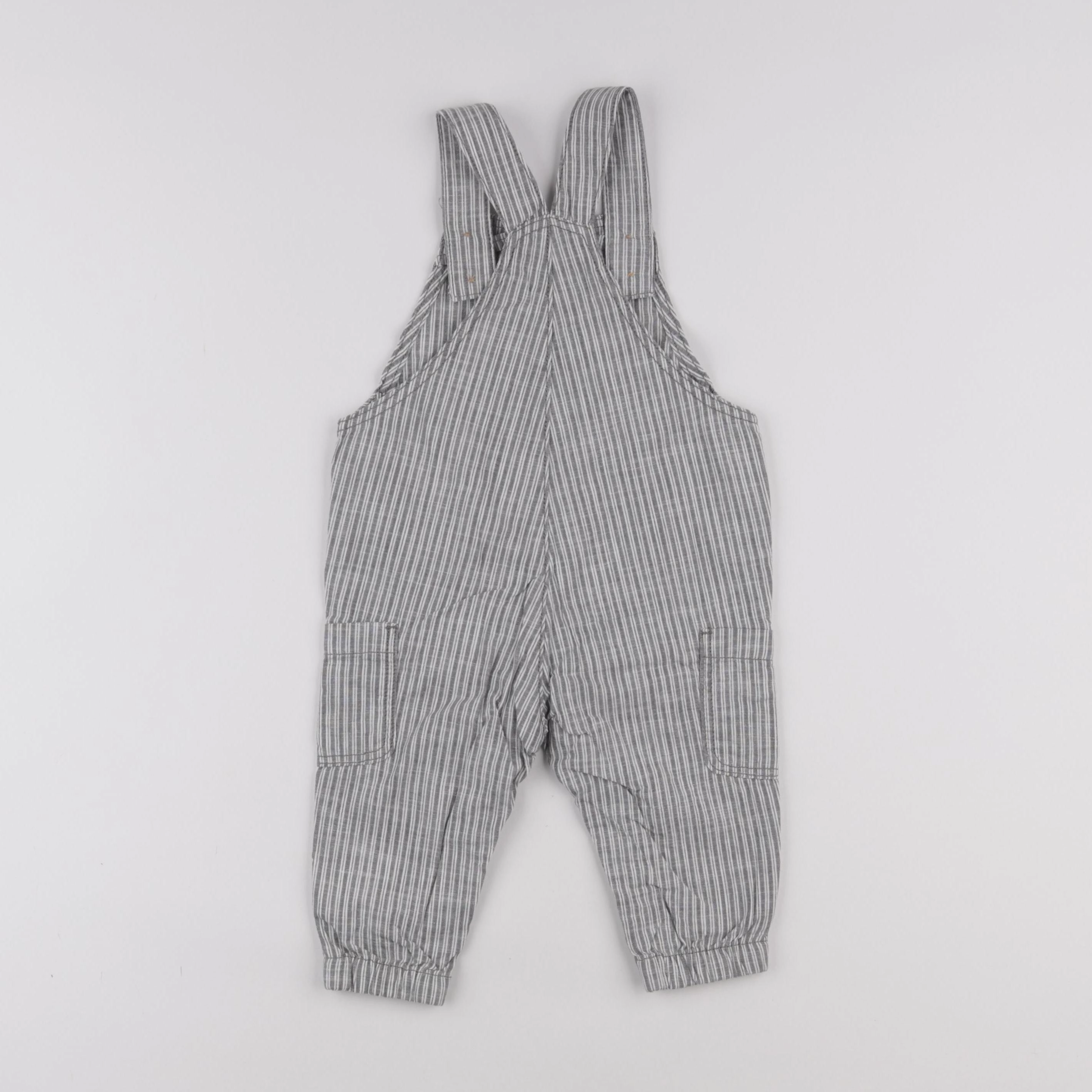 H&M - salopette gris - 6/9 mois