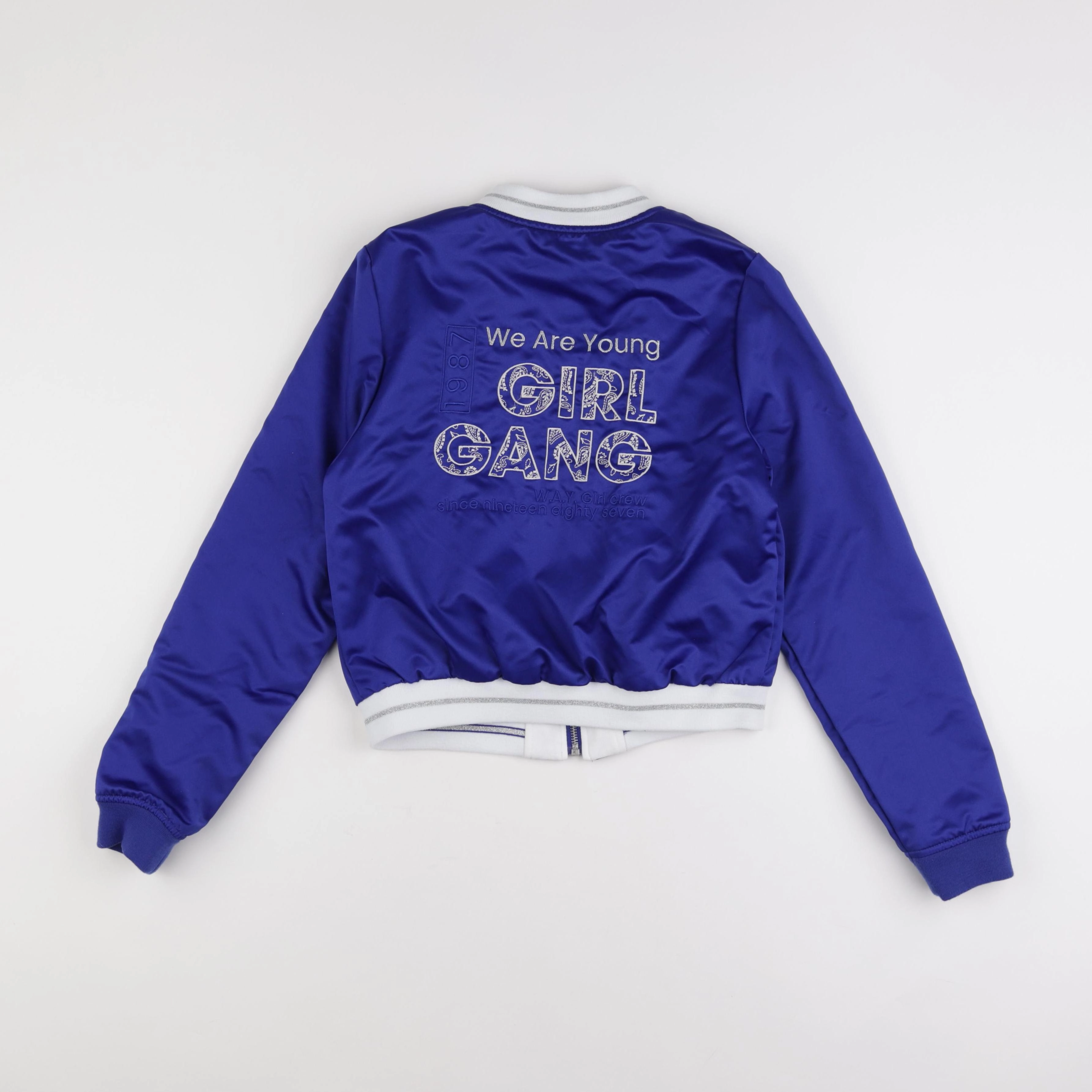 IKKS - veste réversible, imprimé au dos blanc, bleu - 14 ans