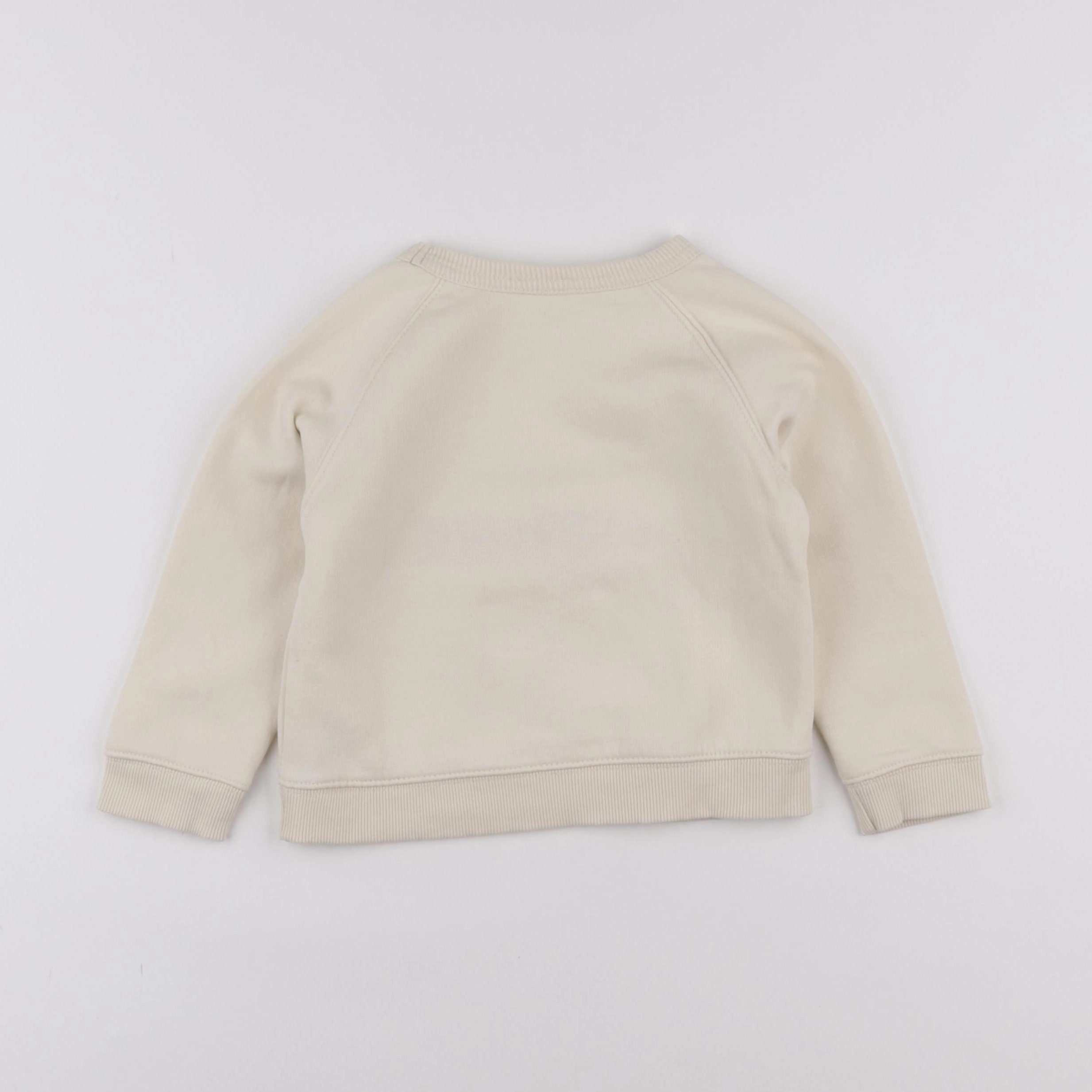 Vertbaudet - sweat beige, rouge - 3 ans