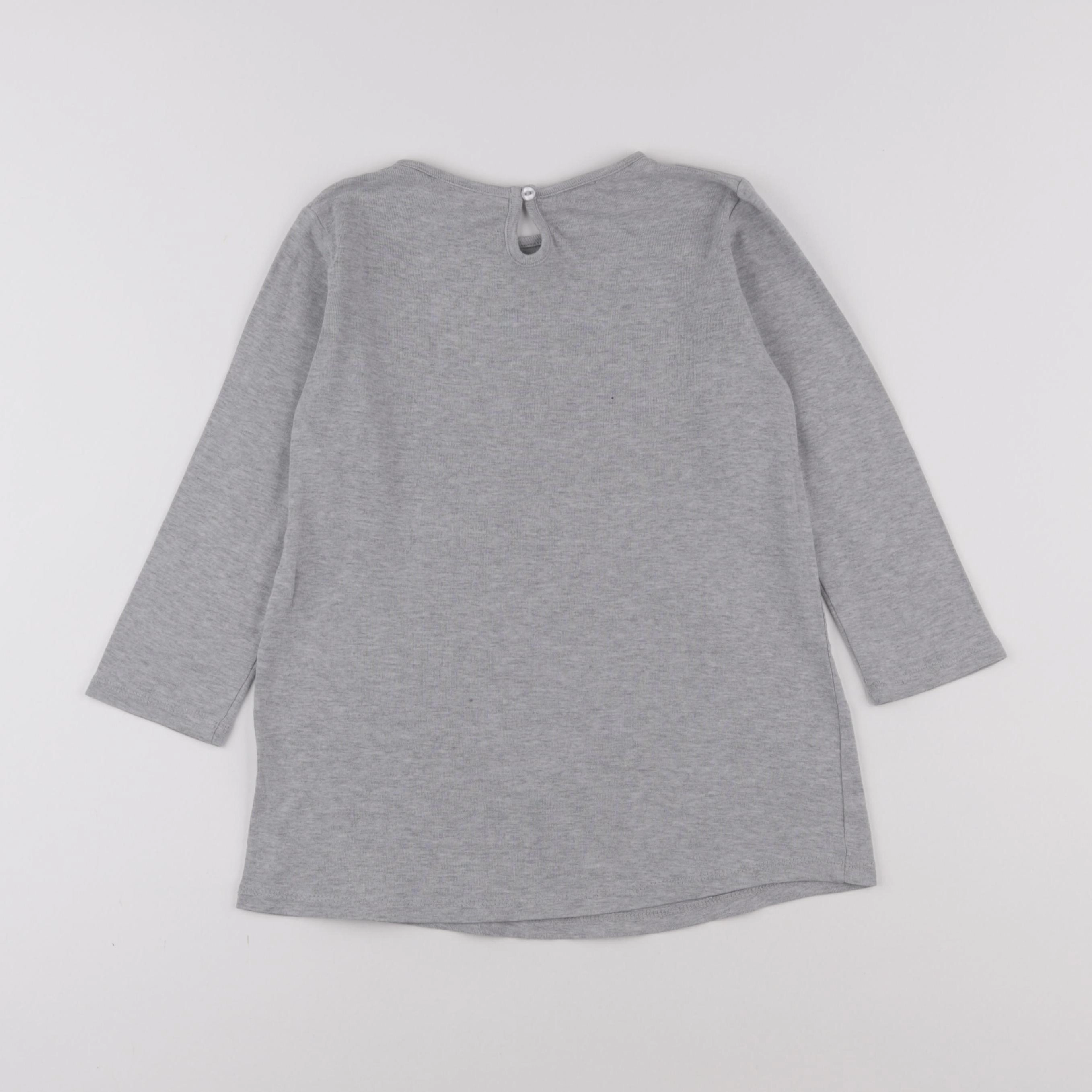 Monoprix - chemise de nuit coton gris - 4 ans