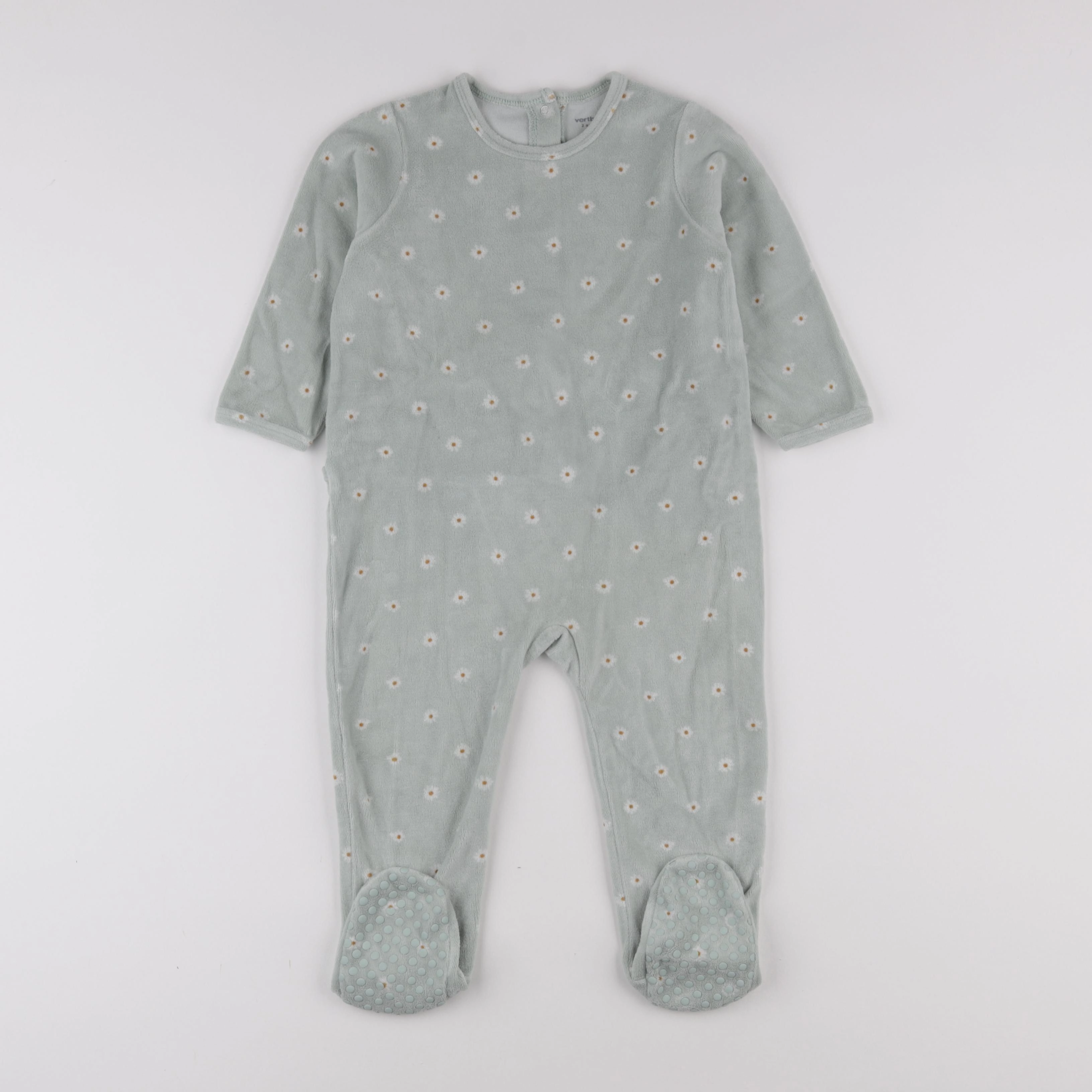 Vertbaudet - pyjama velours vert - 2 ans