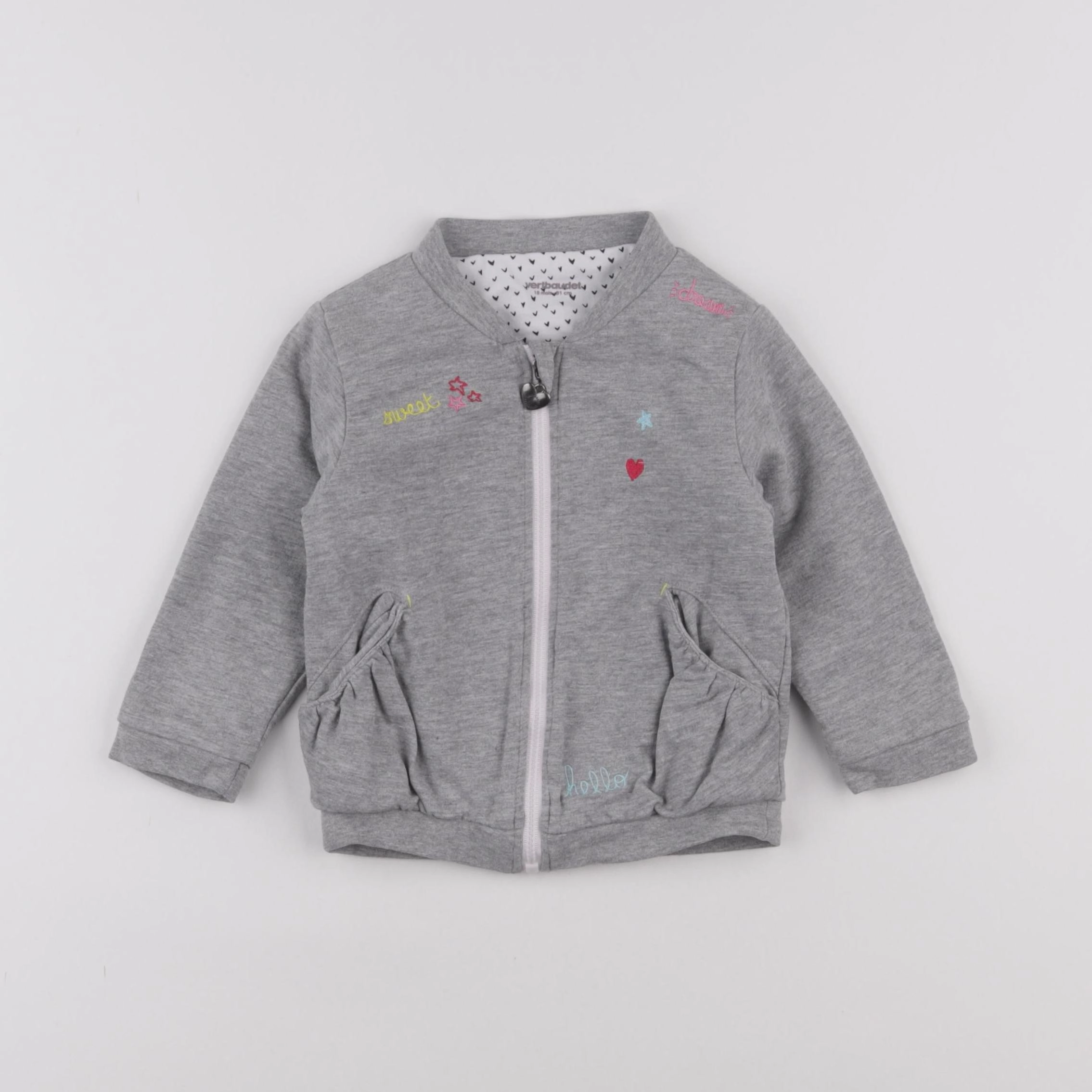 Vertbaudet - sweat gris - 18 mois