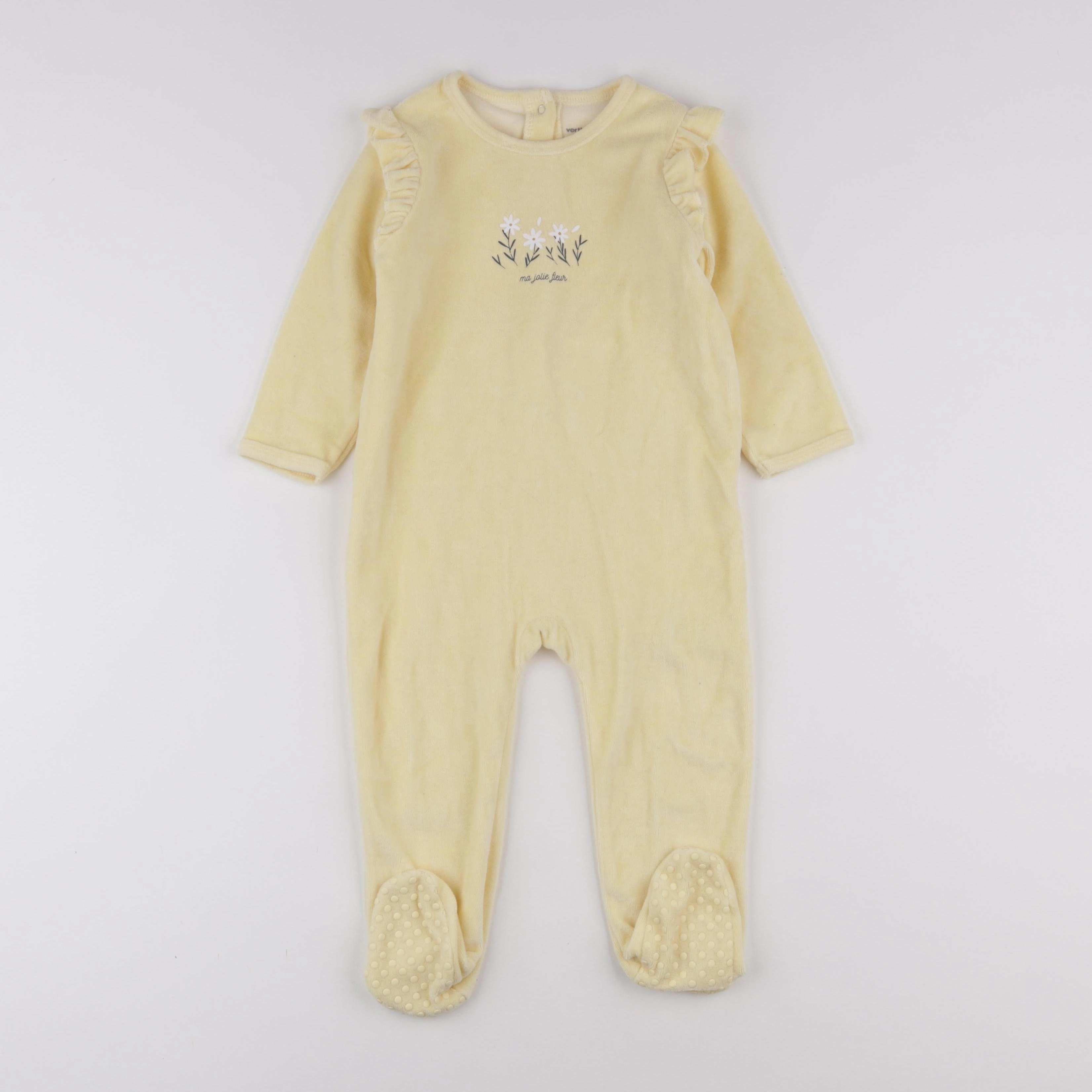 Vertbaudet - pyjama velours jaune - 2 ans