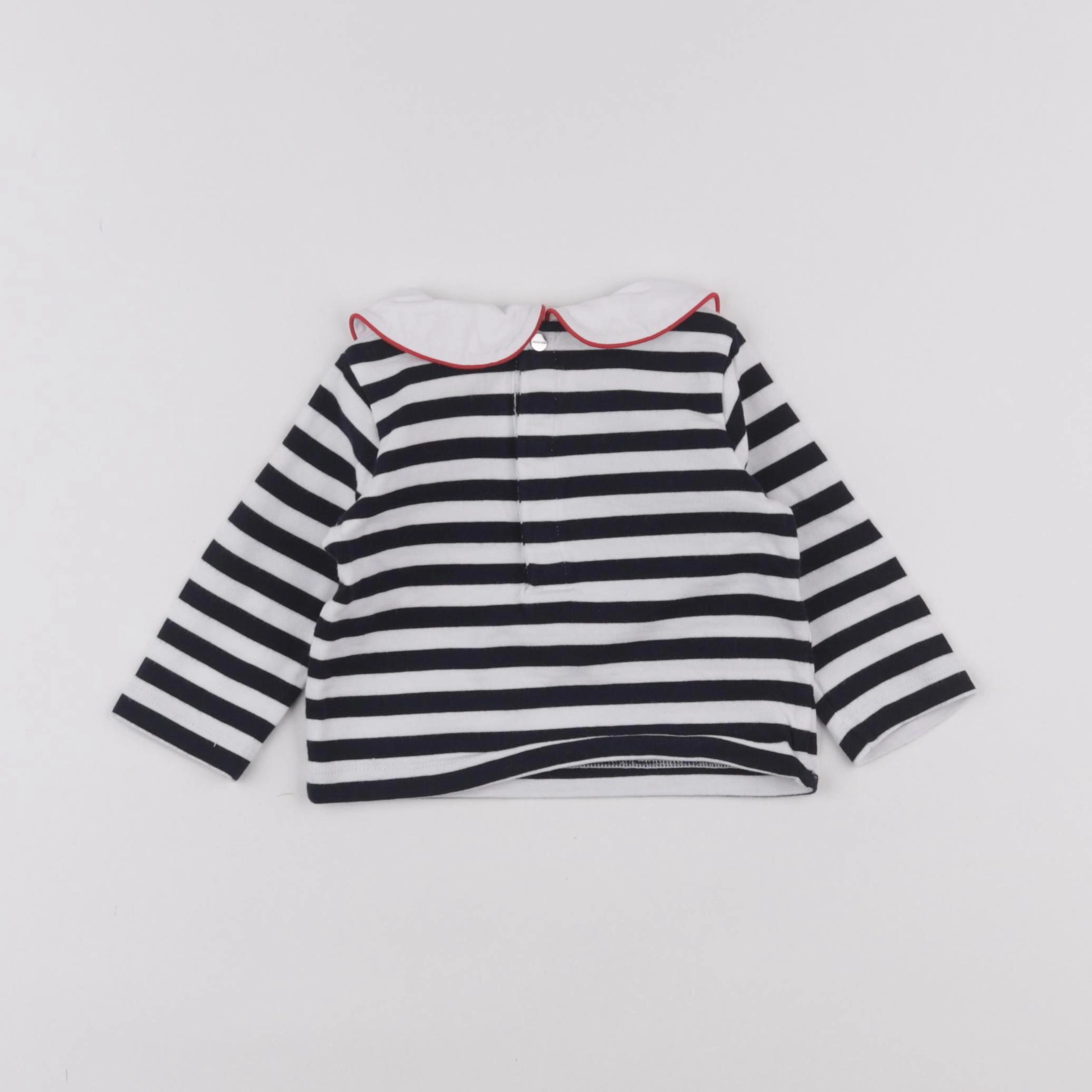 Jacadi - tee-shirt blanc, bleu - 6 mois