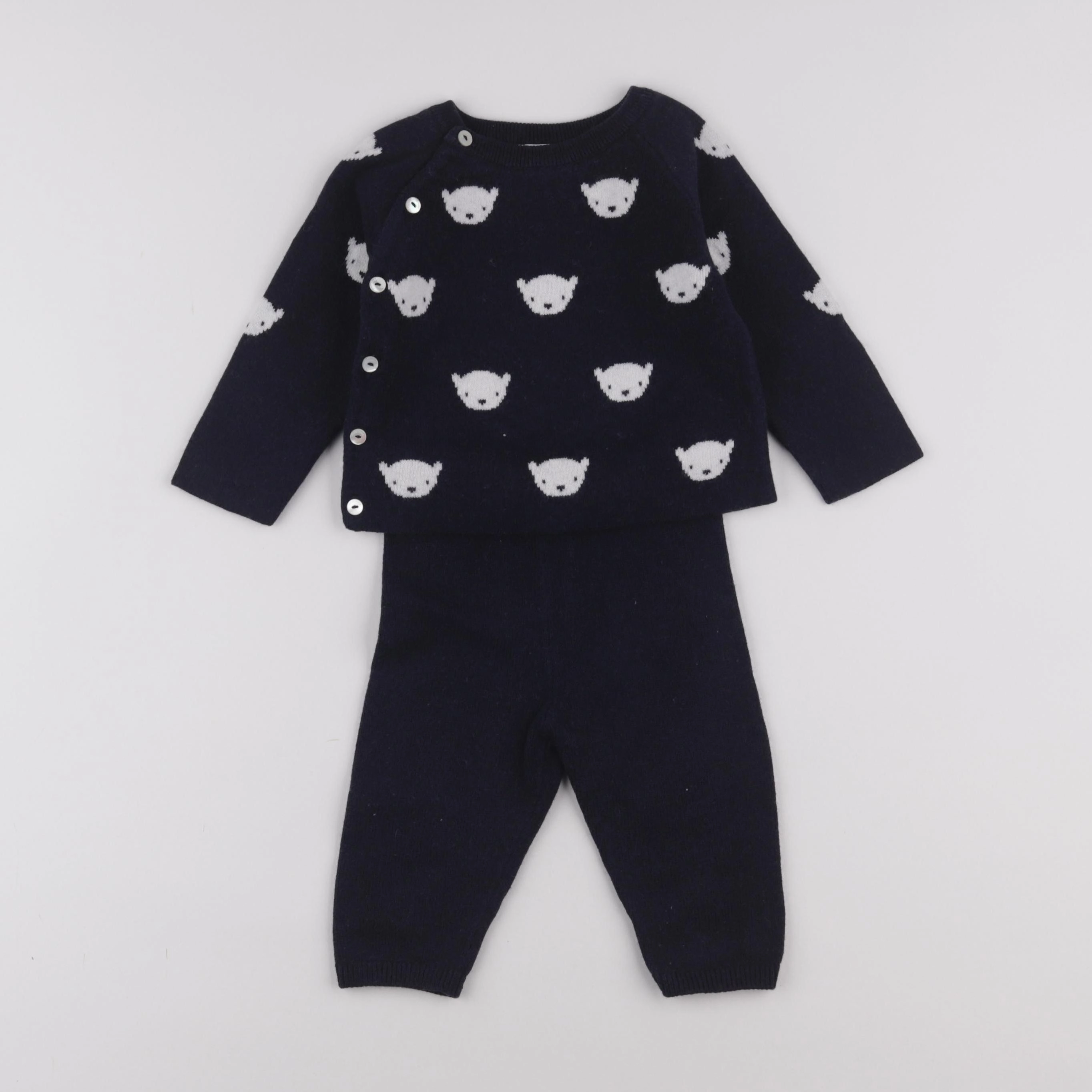 Jacadi - ensemble bleu - 12 mois