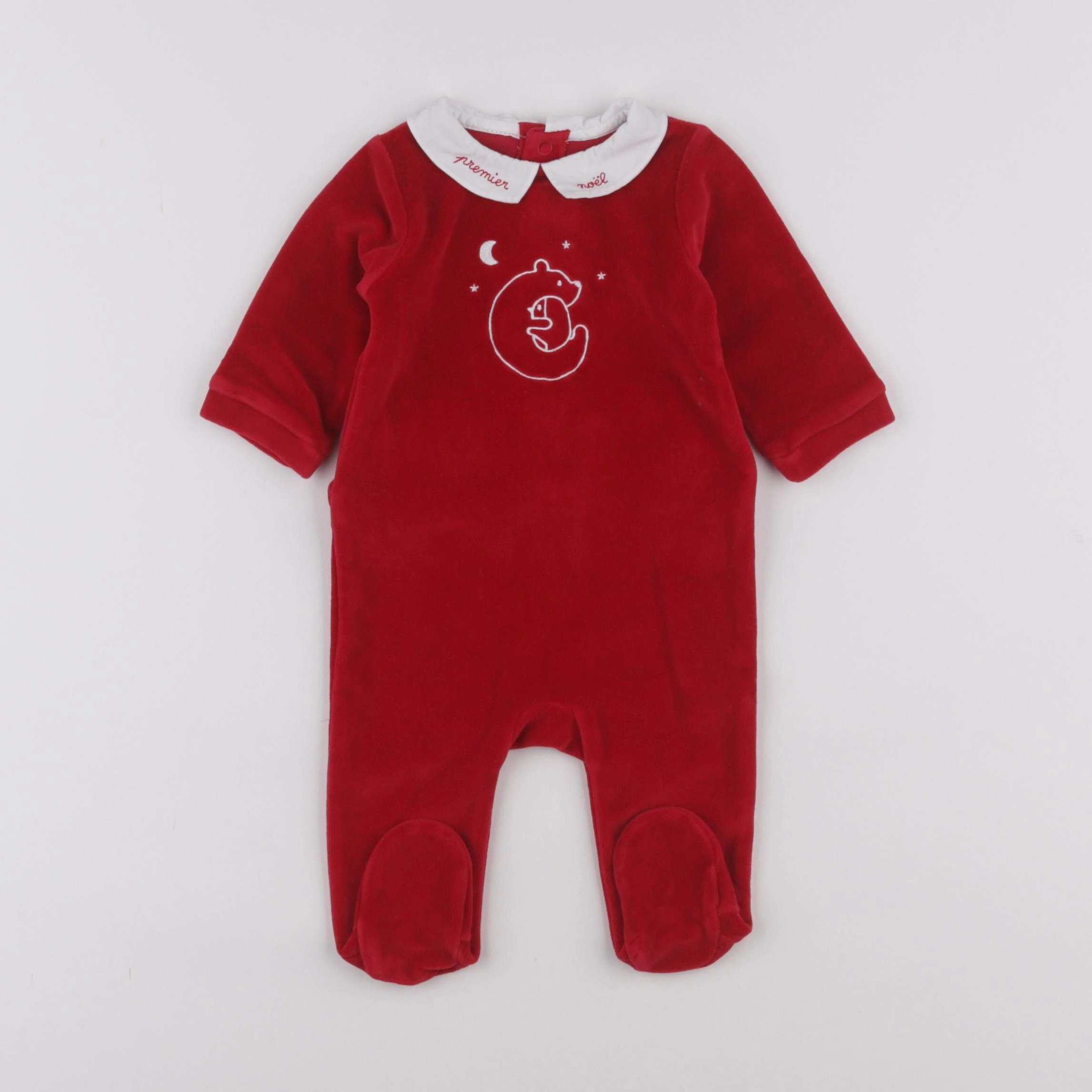 Jacadi - pyjama velours rouge - 3 mois