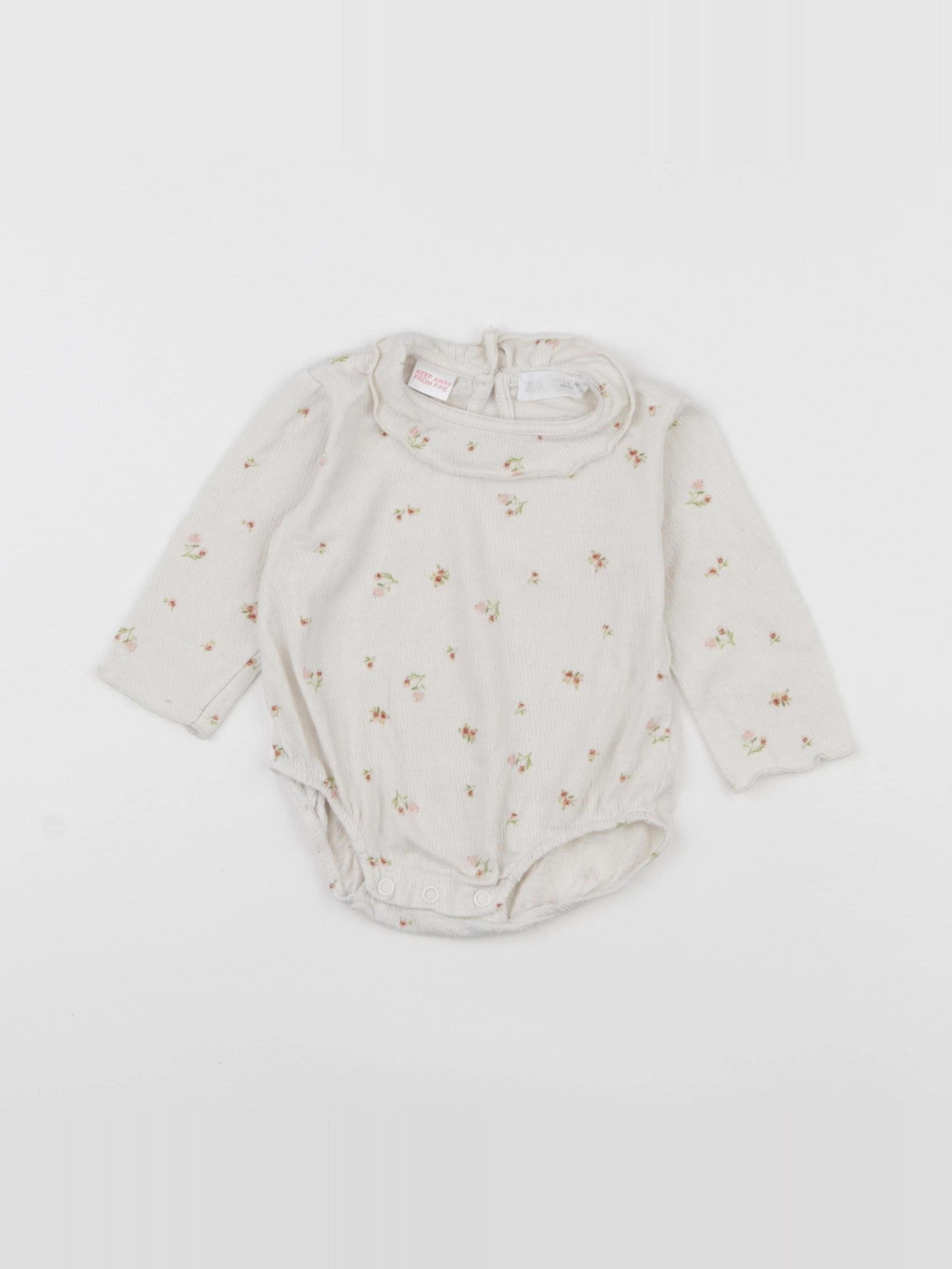 Zara - body à col beige - 1/3 mois
