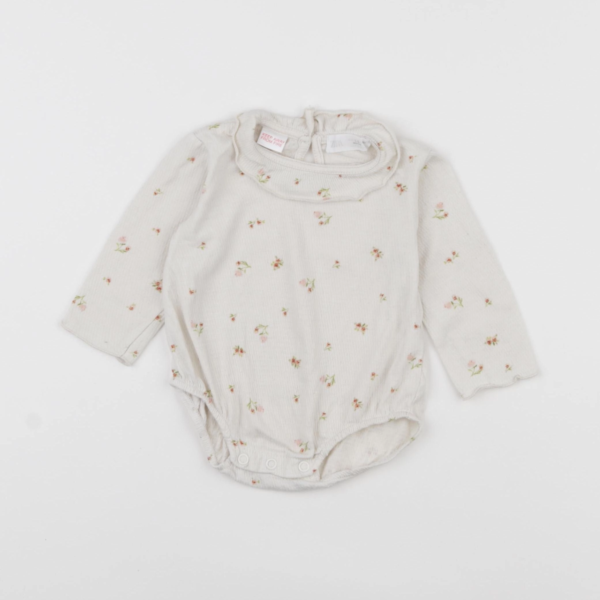 Zara - body à col beige - 1/3 mois