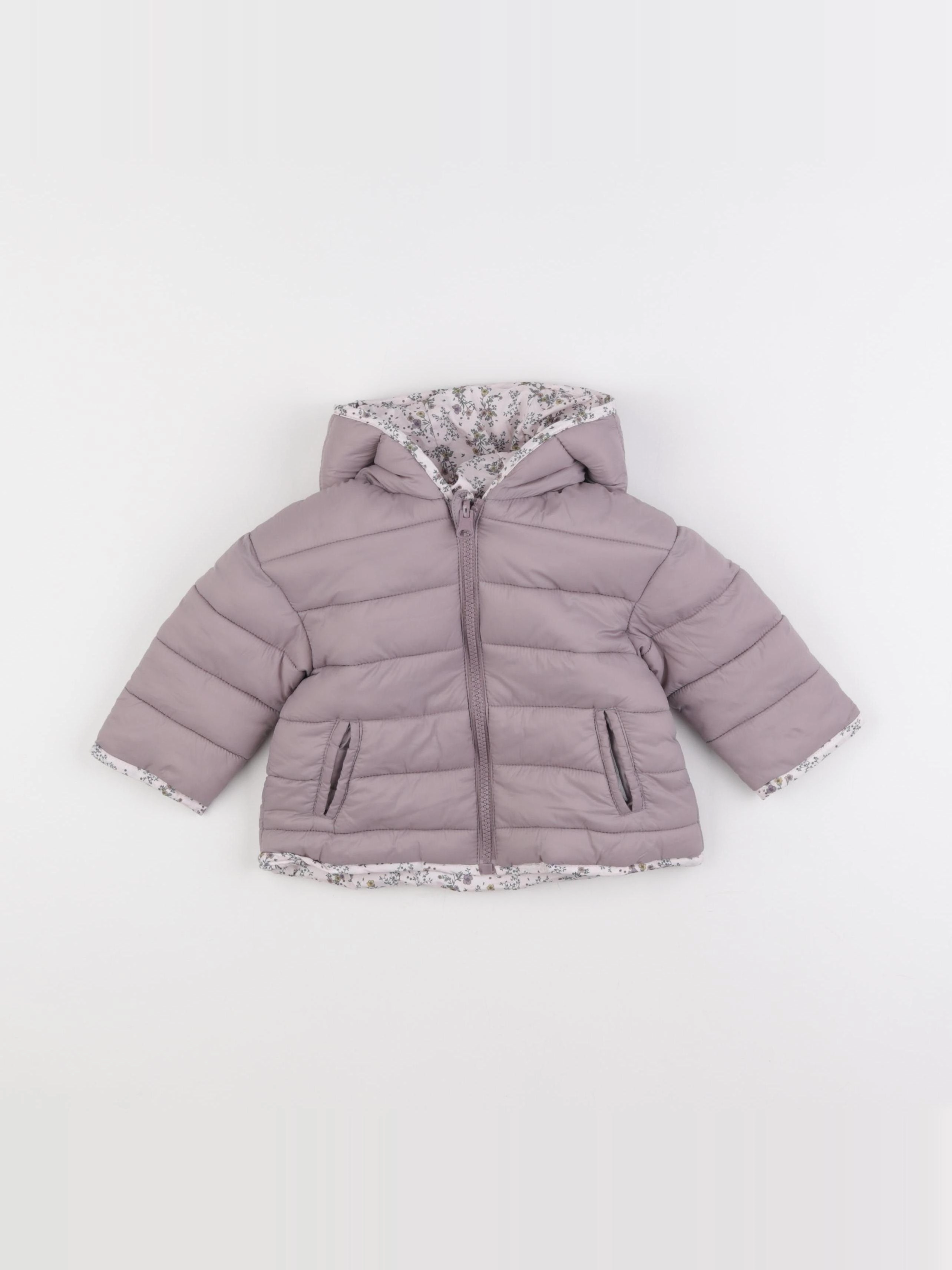 Vertbaudet - doudoune réversible violet - 12 mois