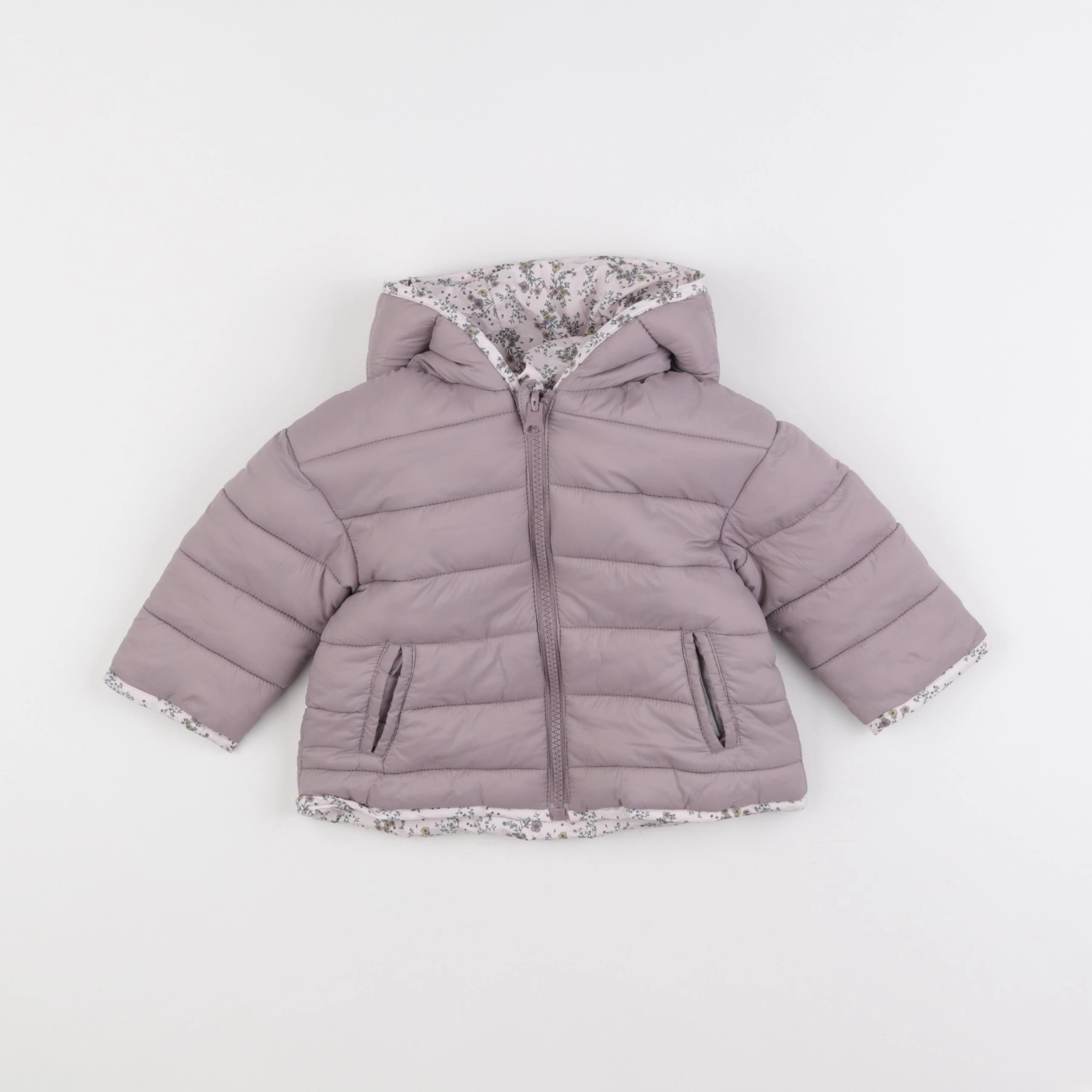 Vertbaudet - doudoune réversible violet - 12 mois