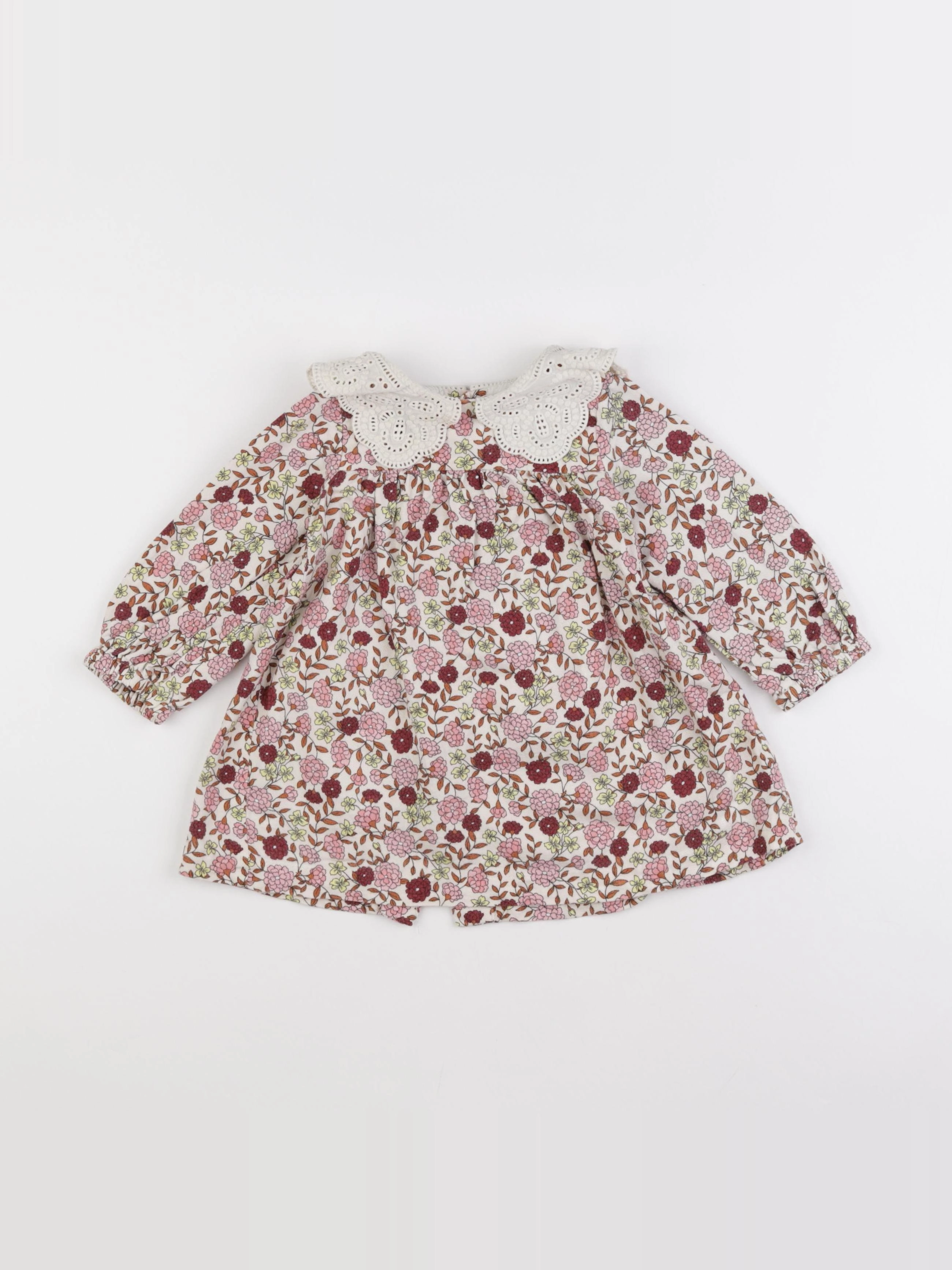 Zara - robe beige, rouge - 18 mois à 2 ans