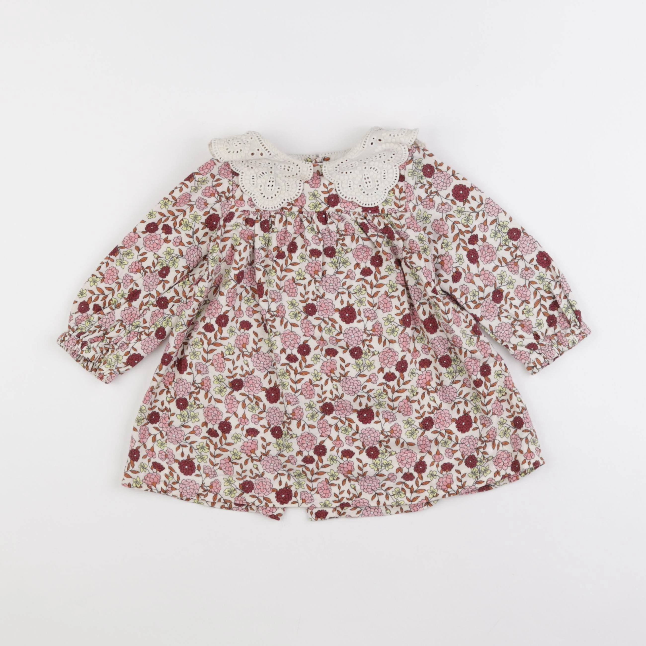 Zara - robe beige, rouge - 18 mois à 2 ans