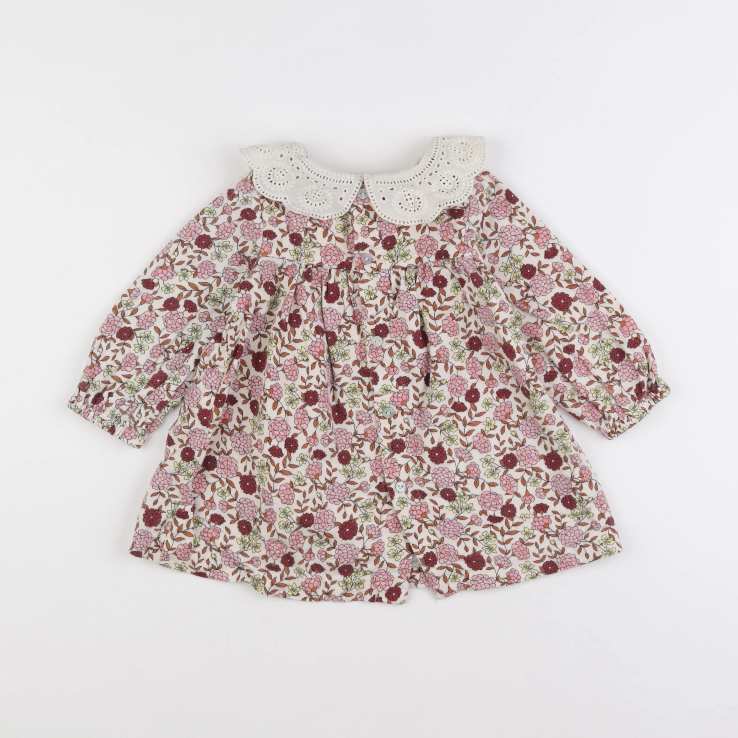 Zara - robe beige, rouge - 18 mois à 2 ans