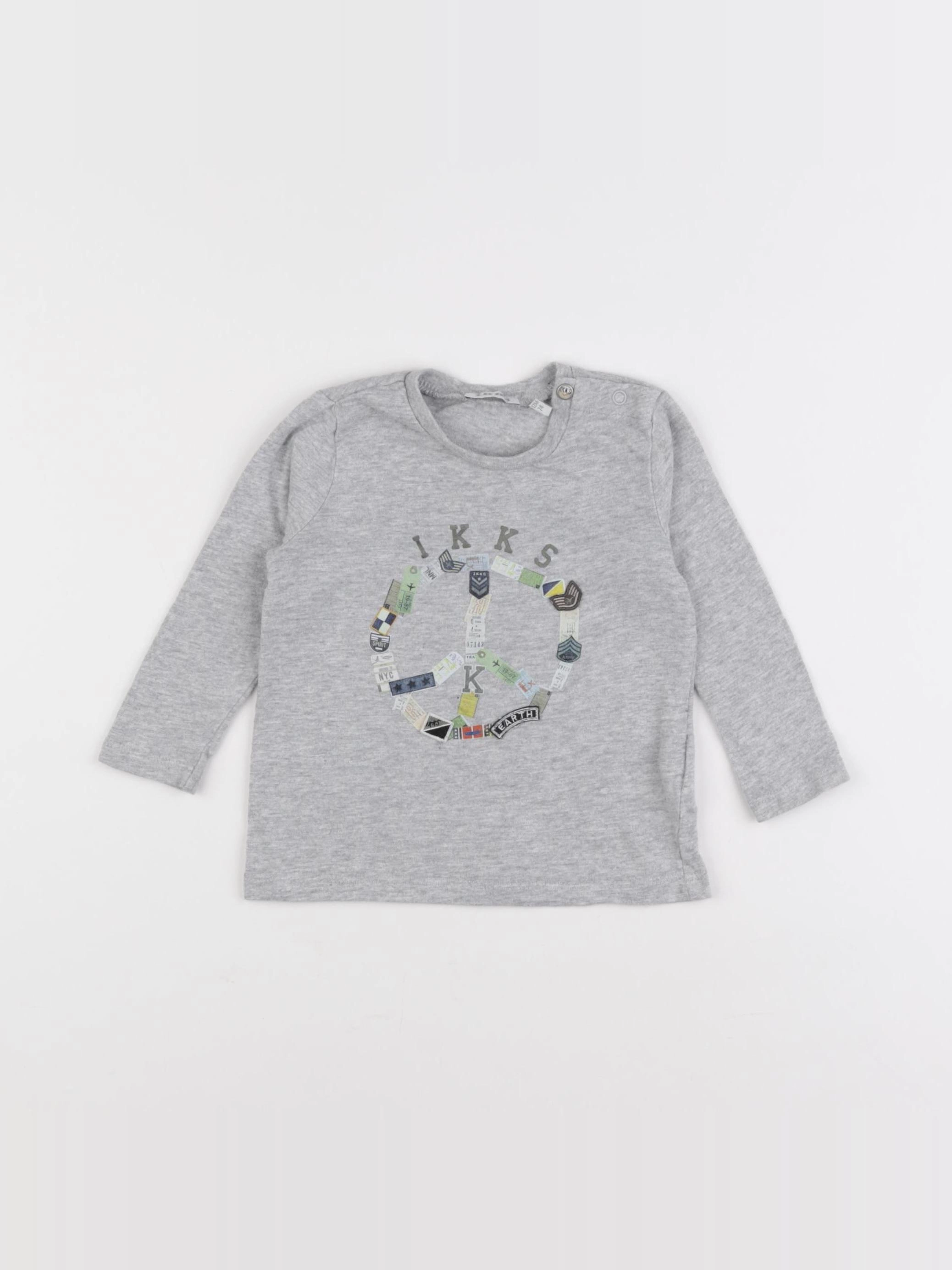IKKS - tee-shirt gris - 12 mois
