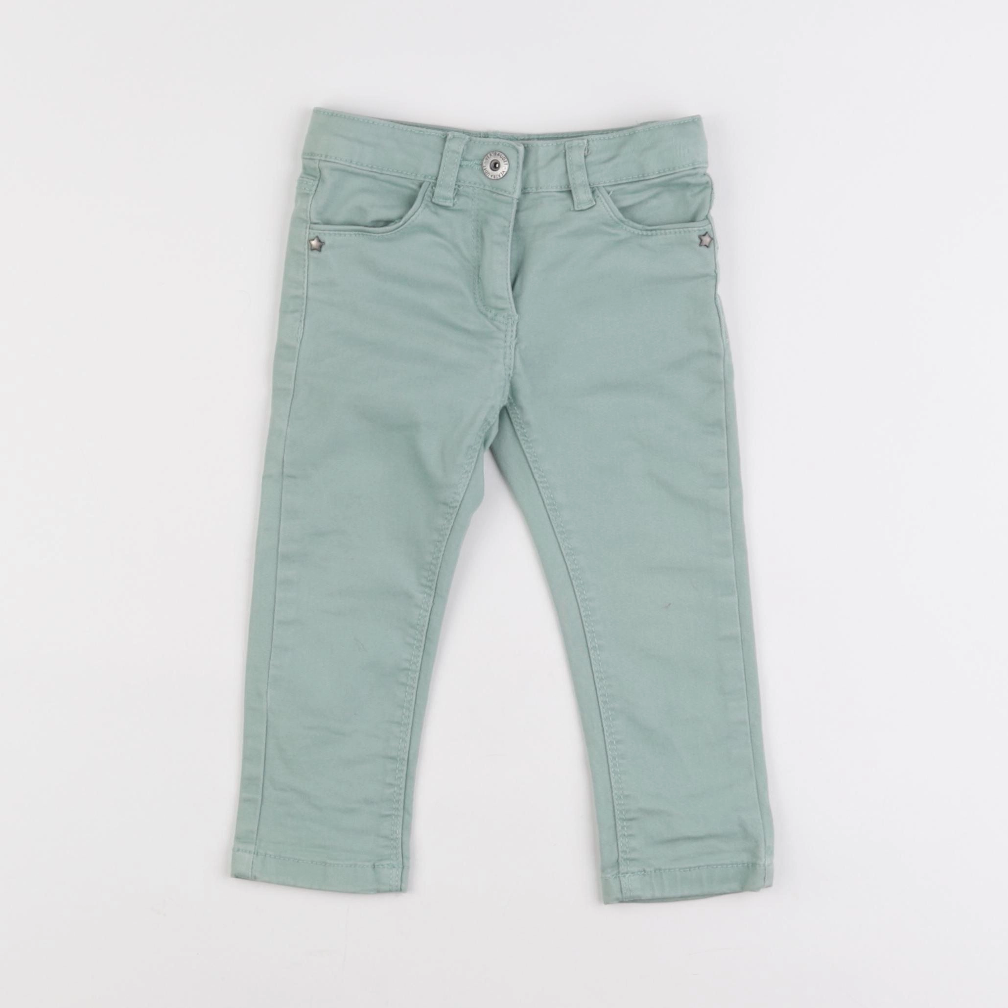Vertbaudet - pantalon vert - 2 ans