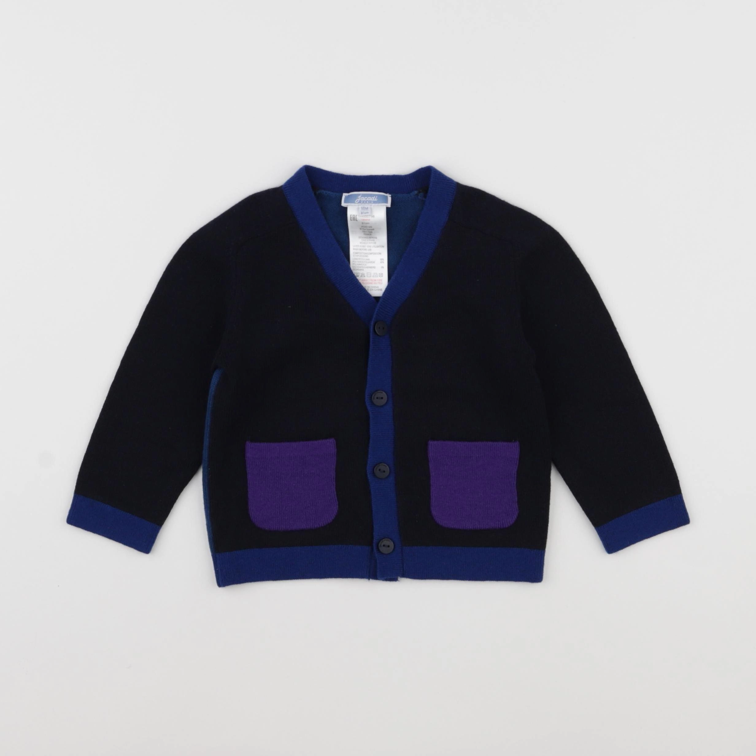 Jacadi - gilet bleu, violet - 18 mois