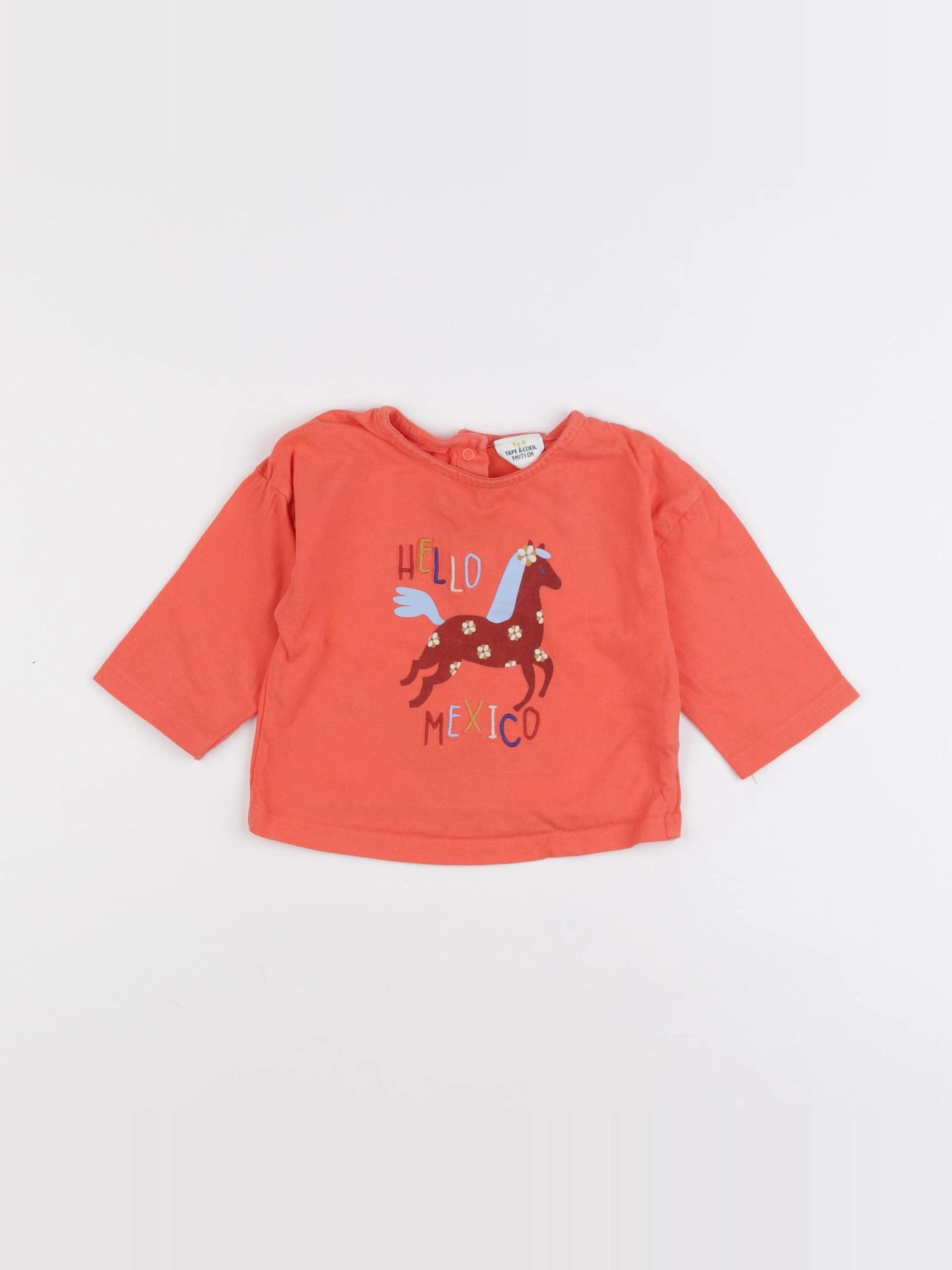 Tape à l'oeil - tee-shirt orange - 9 mois
