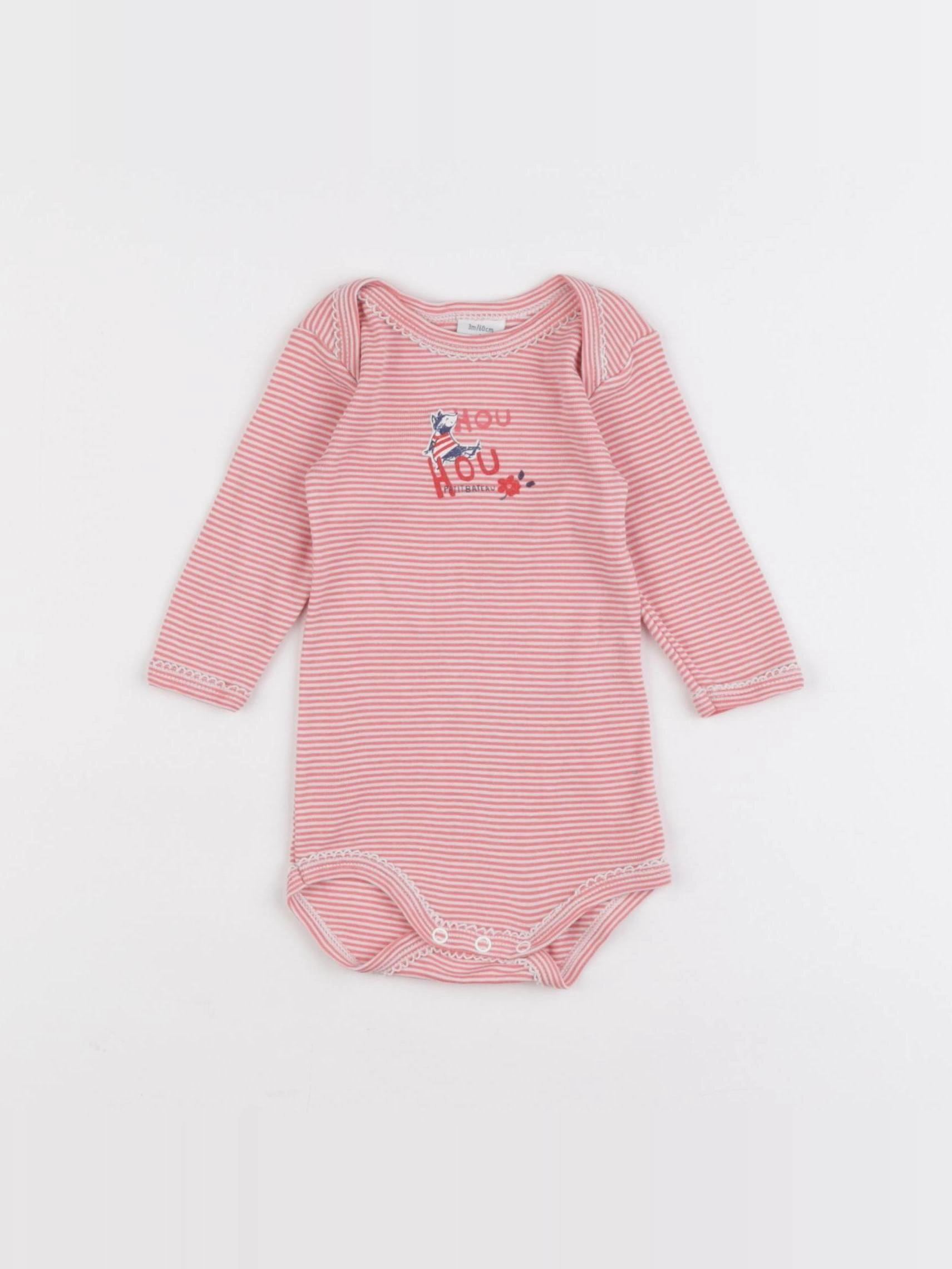 Petit Bateau - body rose - 3 mois