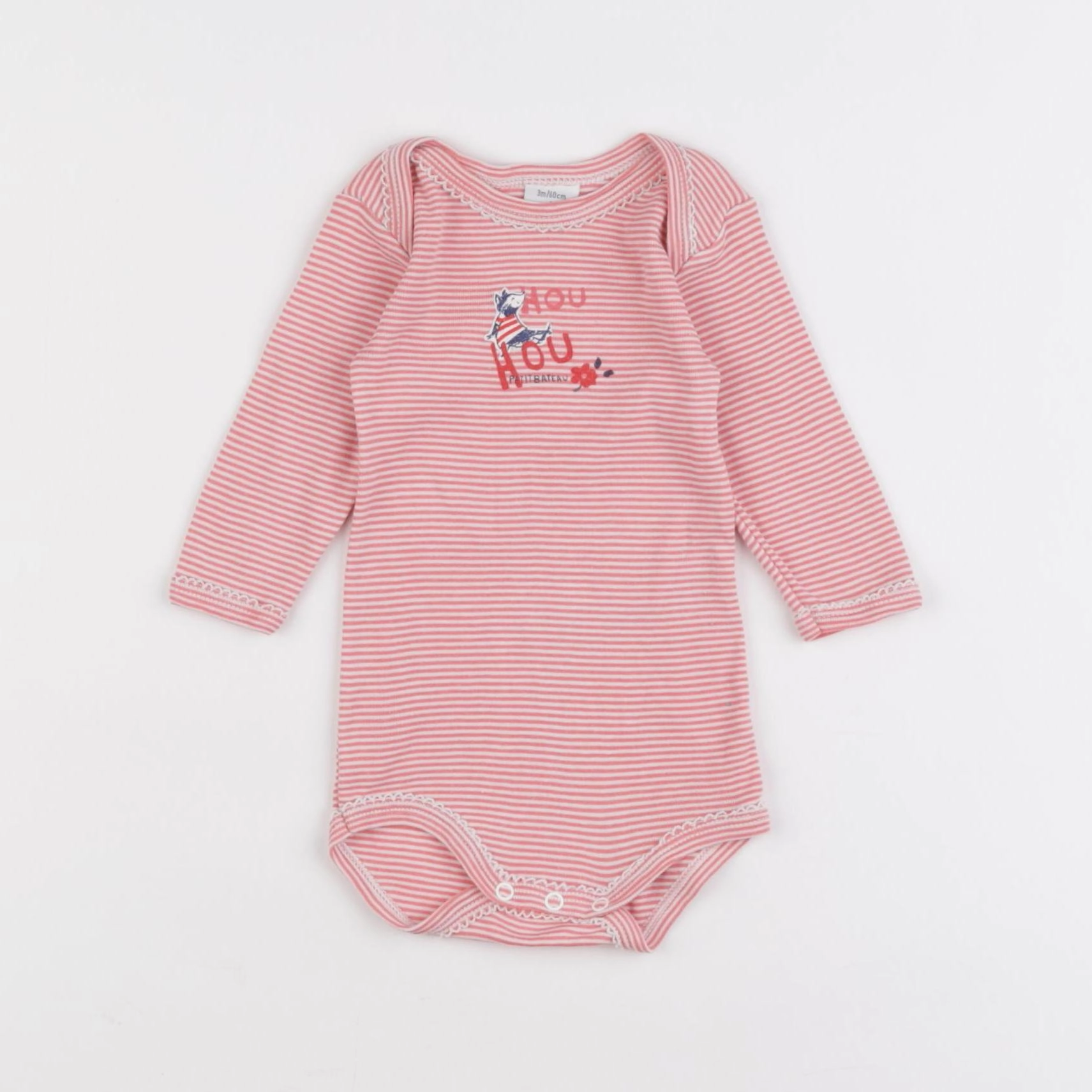 Petit Bateau - body rose - 3 mois
