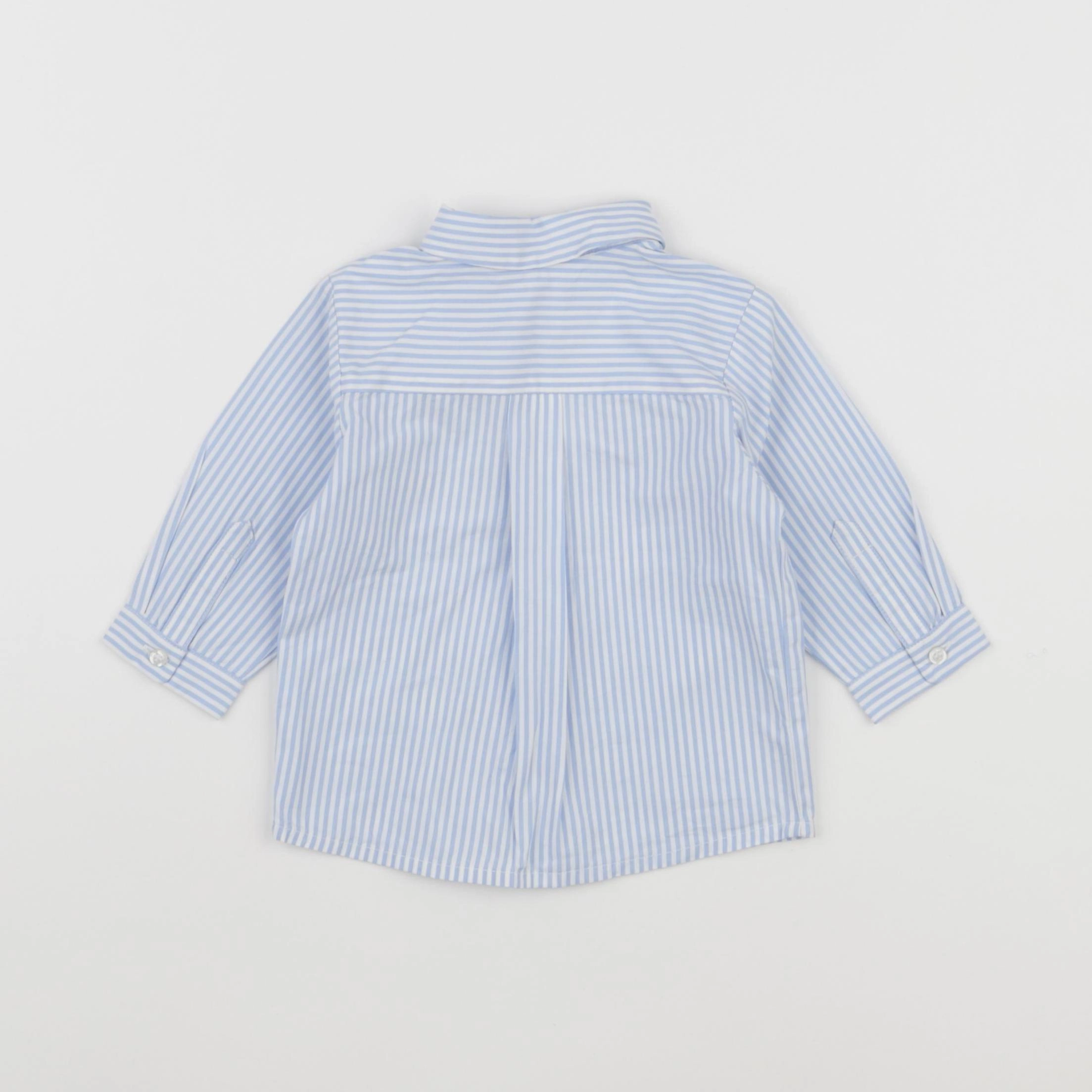 Jacadi - chemise blanc, bleu - 6 mois
