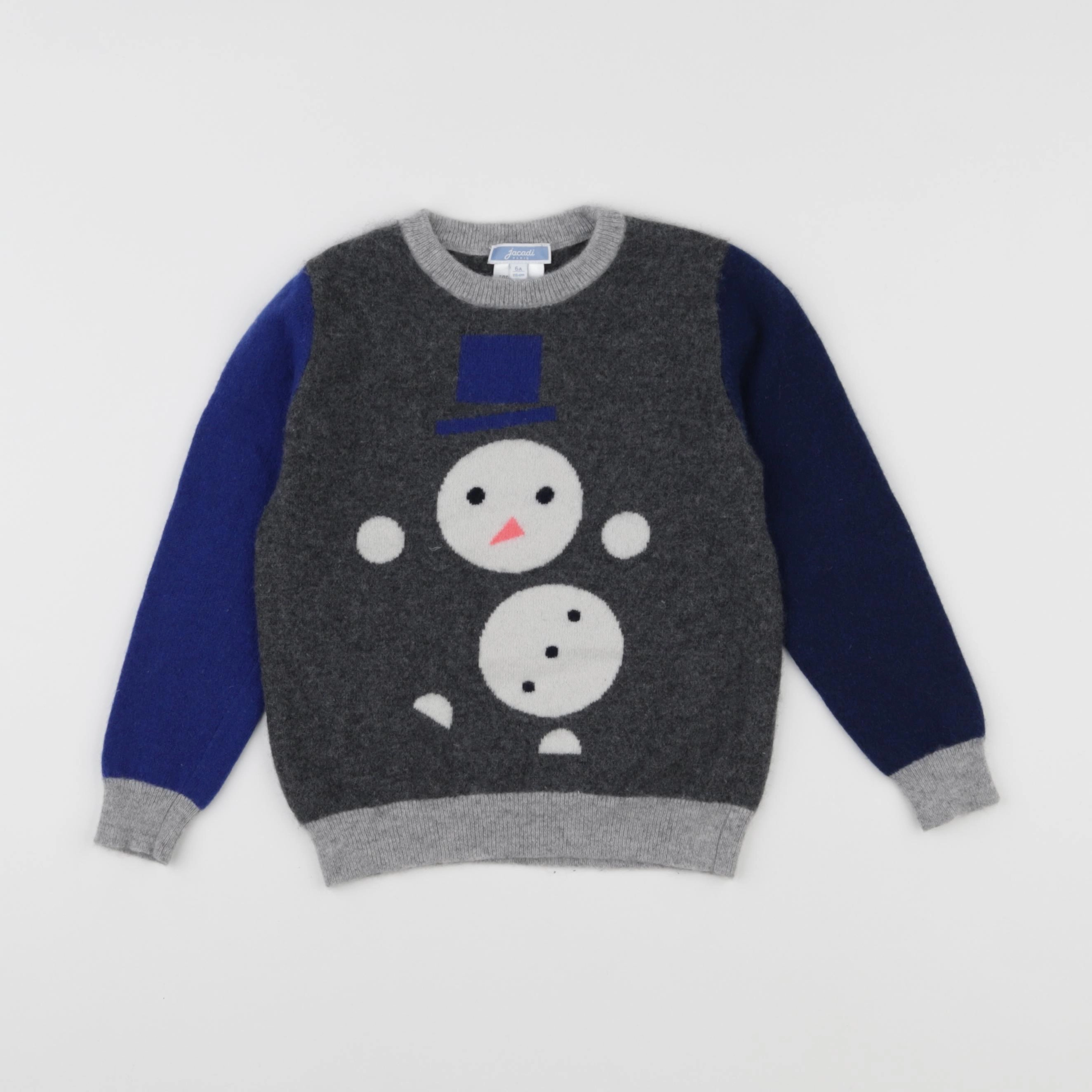 Jacadi - pull gris, bleu - 6 ans