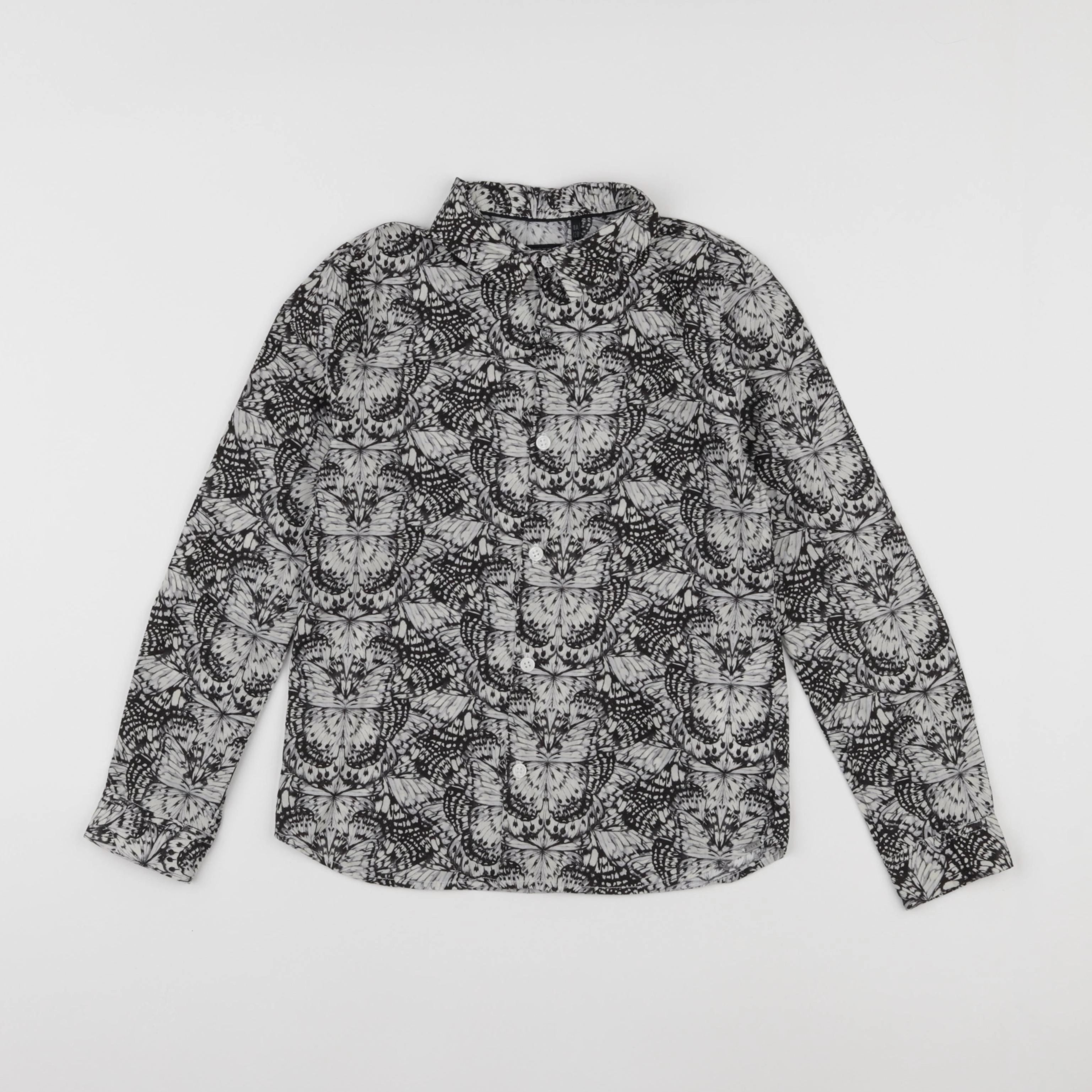 IKKS - chemise gris, blanc - 8 ans