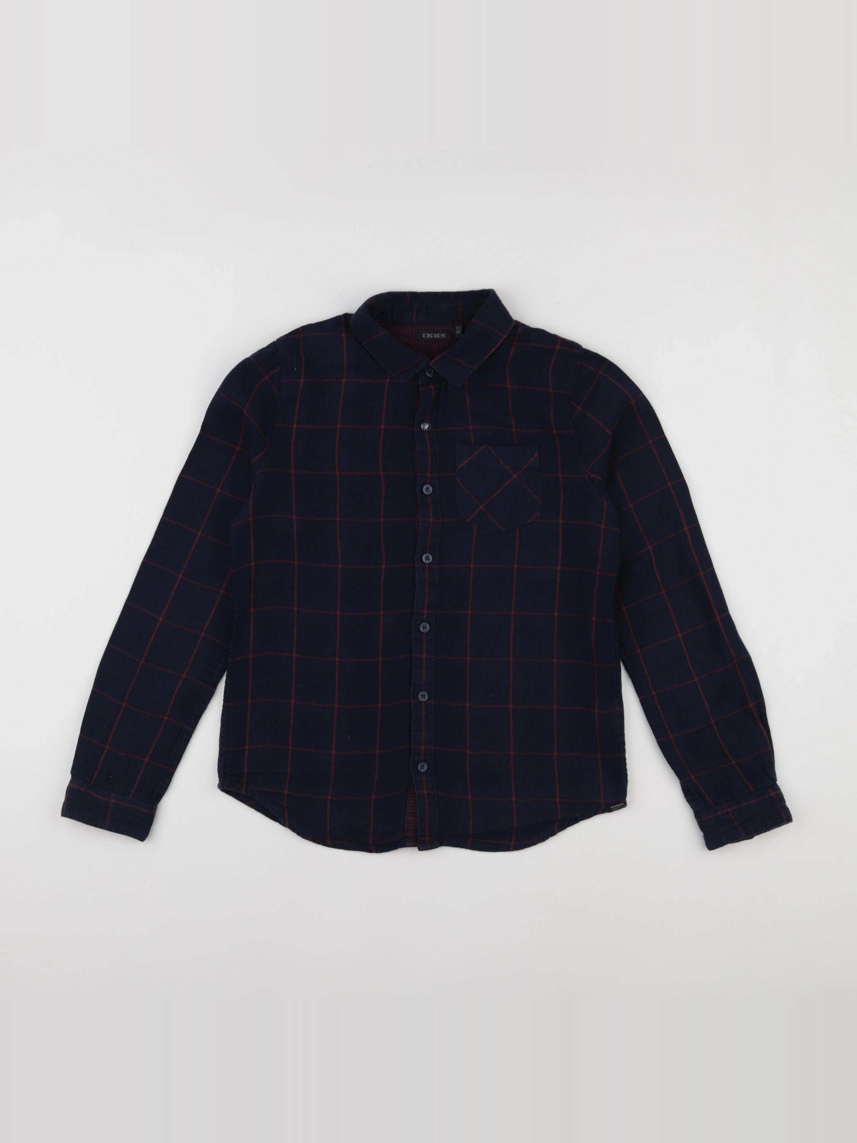 IKKS - chemise bleu, rouge - 10 ans