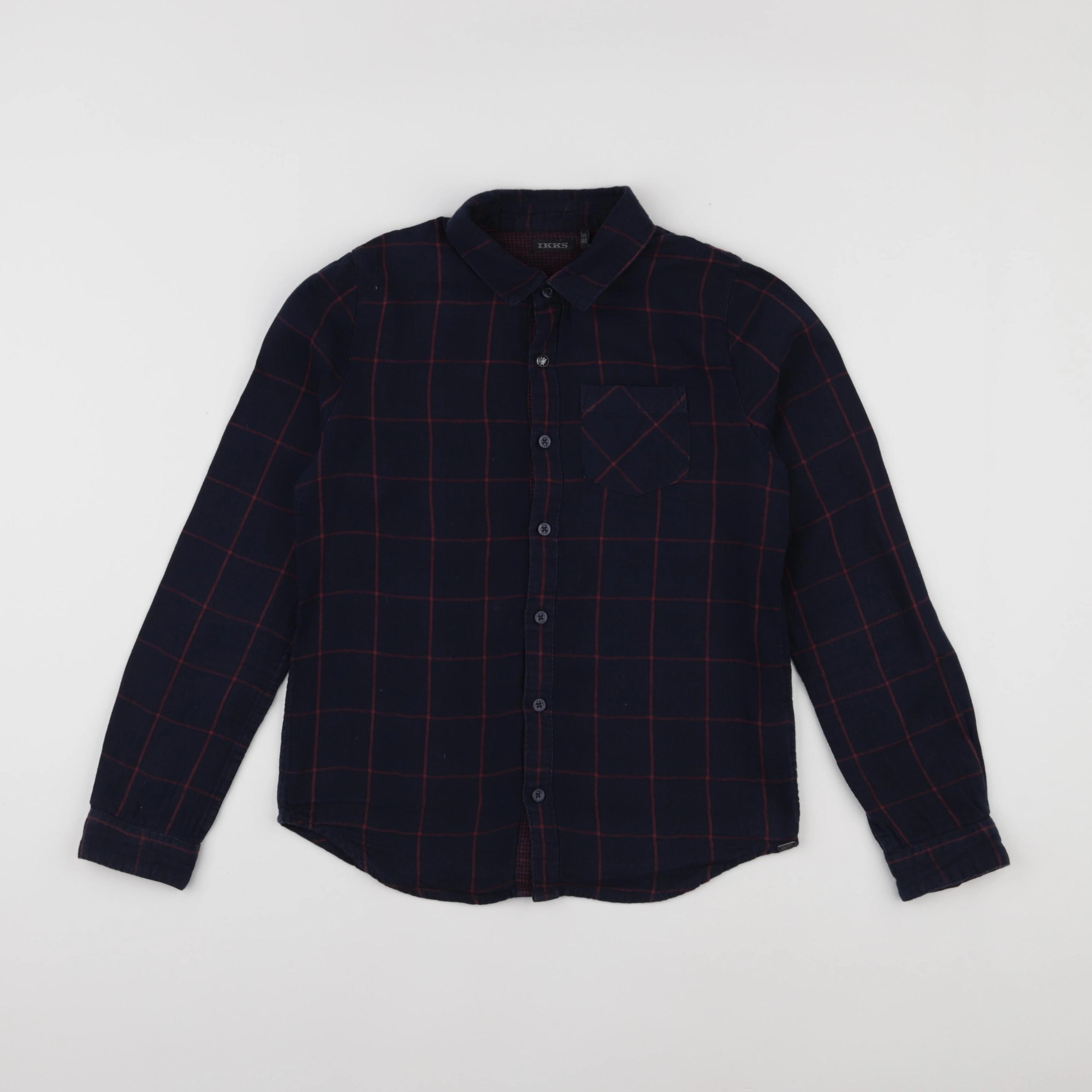 IKKS - chemise bleu, rouge - 10 ans